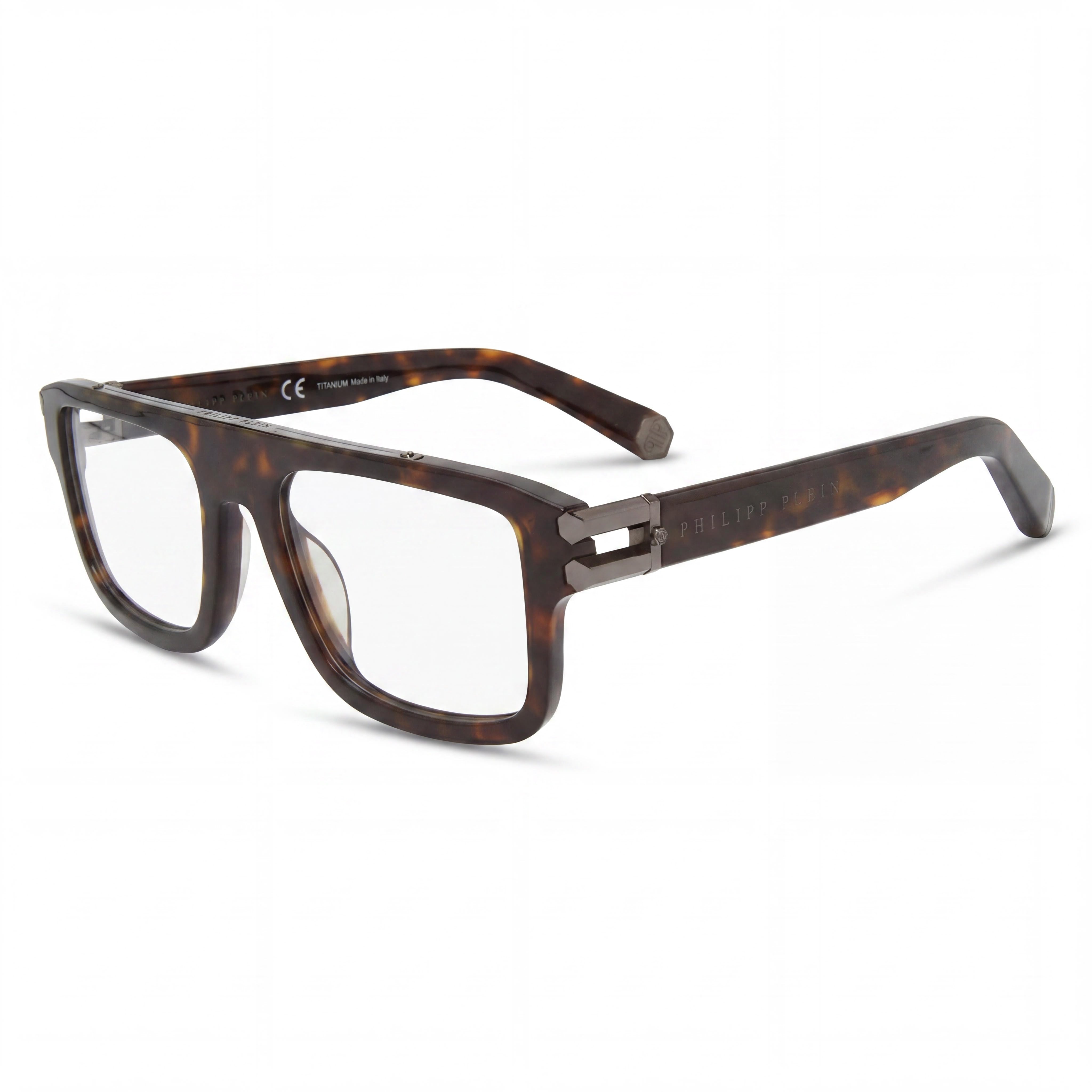 Philipp Plein Browline VPP021M Unisex Plastic Eyeglasses Bright Dark Havana 53mm, Photo 1