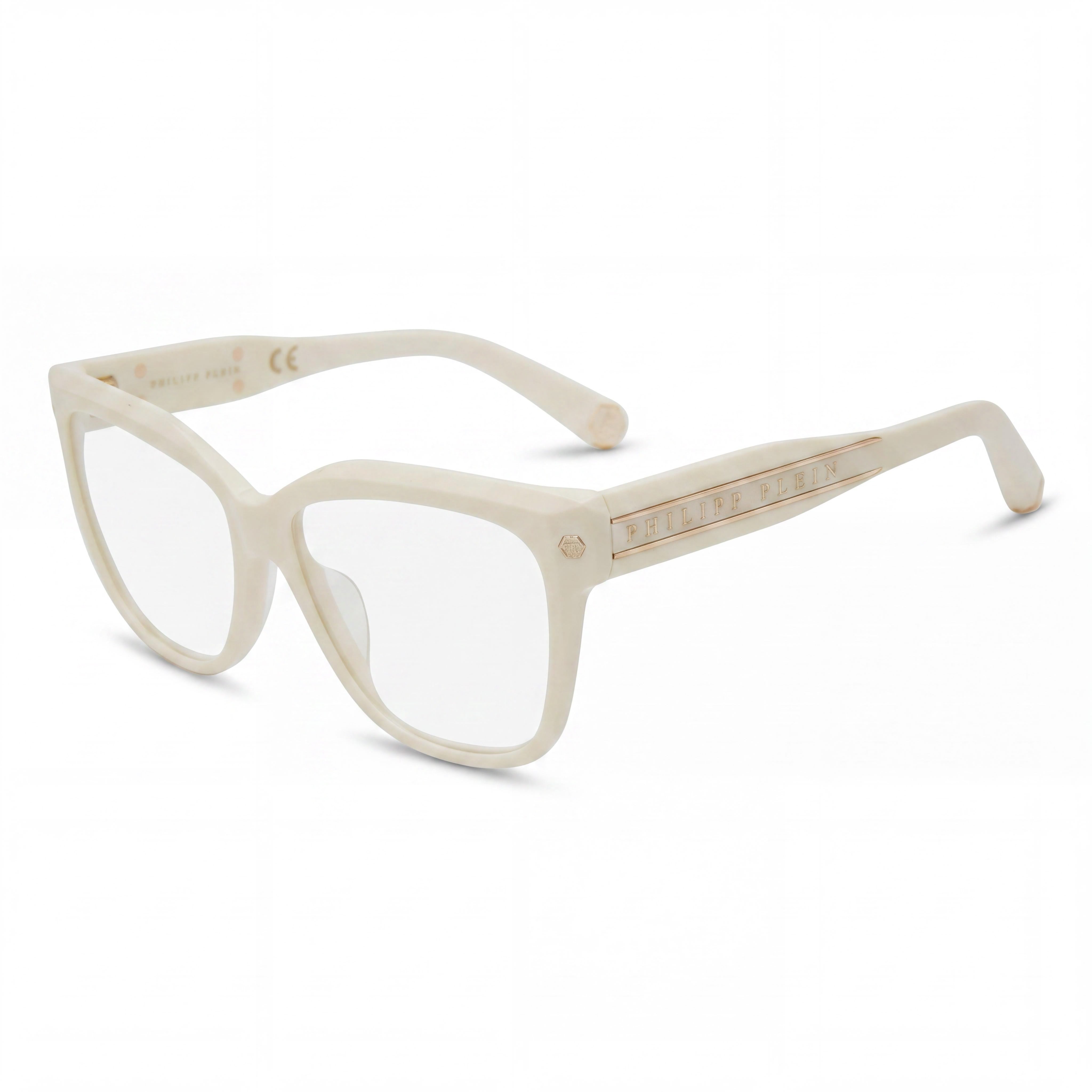 Gafas ópticas de acetato Philipp Plein Classic VPP051M para mujer, oro amarillo claro (lente 55 mm, puente 15 mm, patilla 135 mm), Photo 1