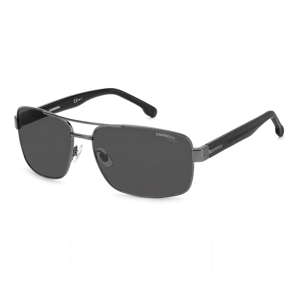 Carrera Casual Unisex Stainless Steel Frame Dark Ruthenium Polycarbonate Lenses Sunglasses with UV Protection 61mm