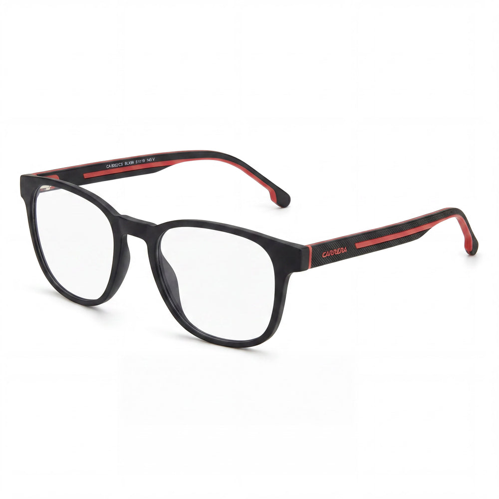 Carrera Casual Gafas de sol de hombre con montura de propionato y protección UV, lentes rojas negras mate, 51 mm