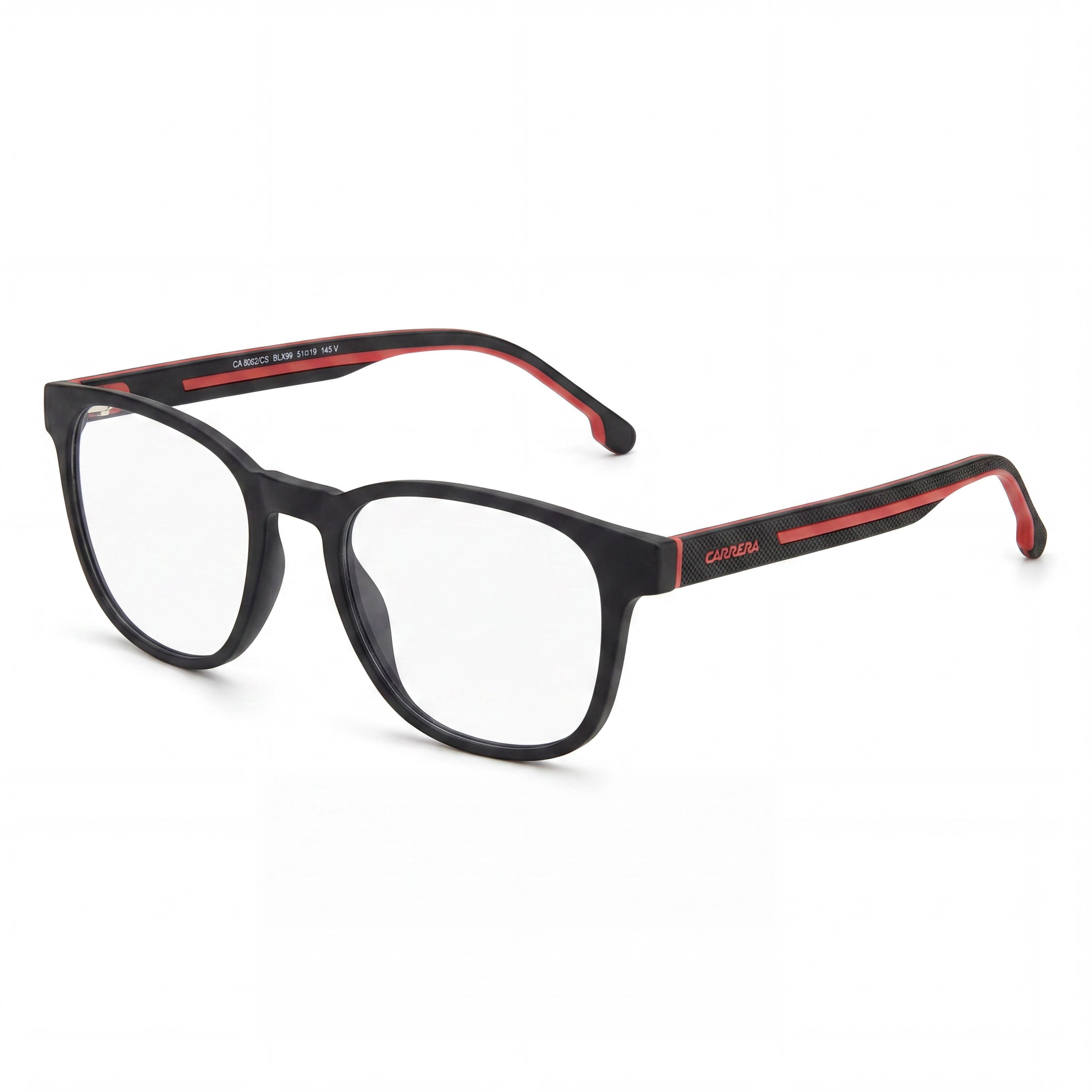 Carrera Casual Gafas de sol de hombre con montura de propionato y protección UV, lentes rojas negras mate, 51 mm, Photo 1