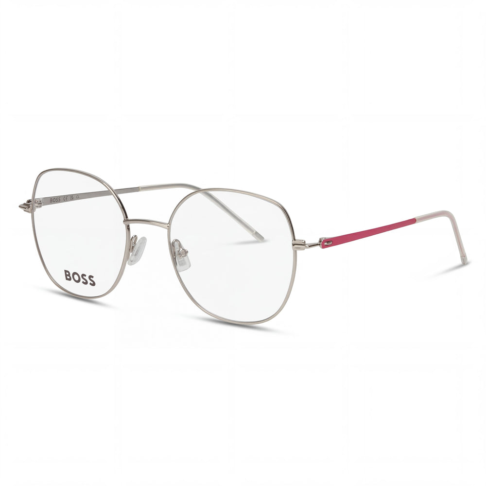 BOSS Audio Systems Women’s Modern Alloy Steel Silver Pink Non-polarized Polycarbonate Eyeglasses 52mm