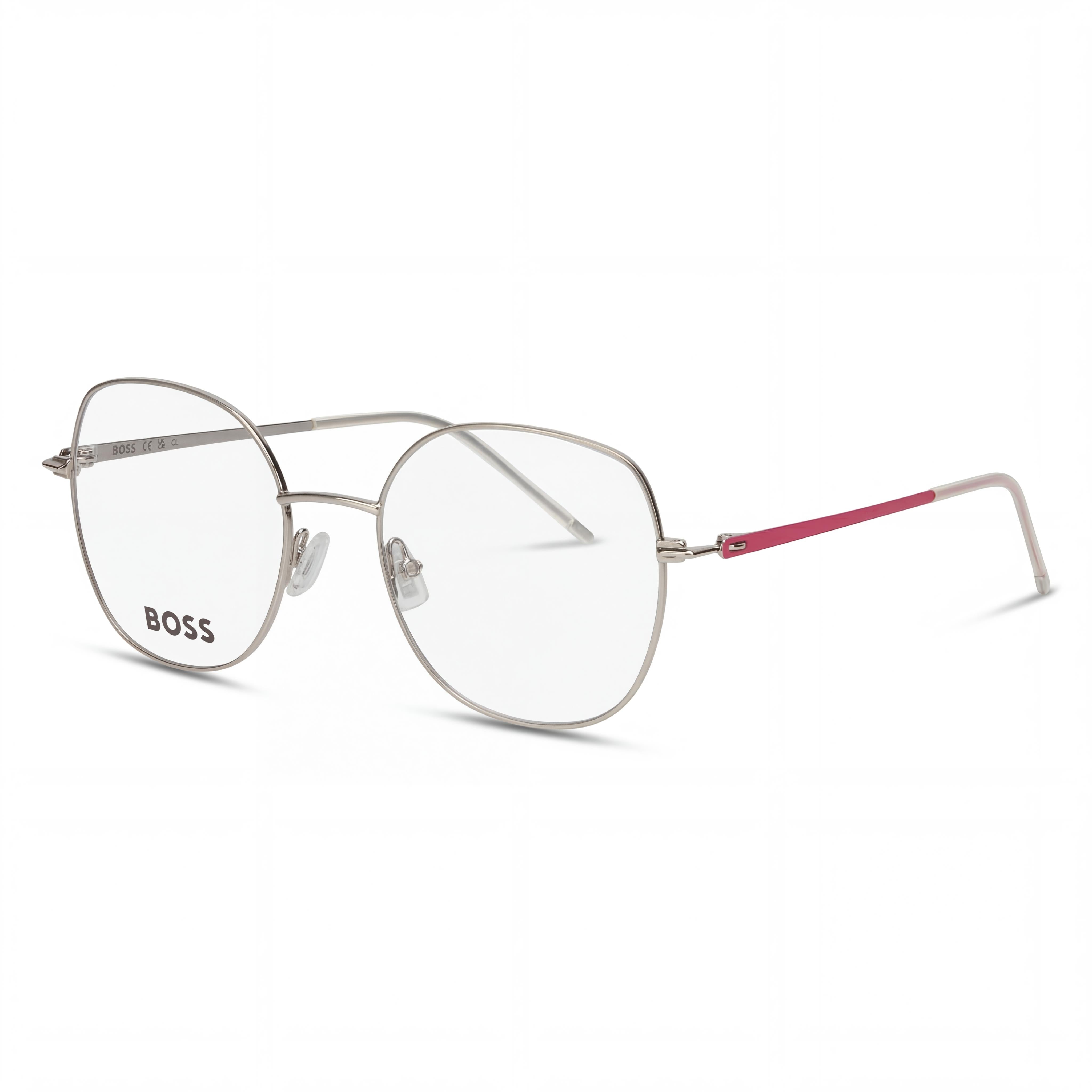 Gafas BOSS Audio Systems modernas para mujer, montura de acero de aleación rosa plateado, lentes de policarbonato no polarizadas con estuche, 52 mm, Photo 1