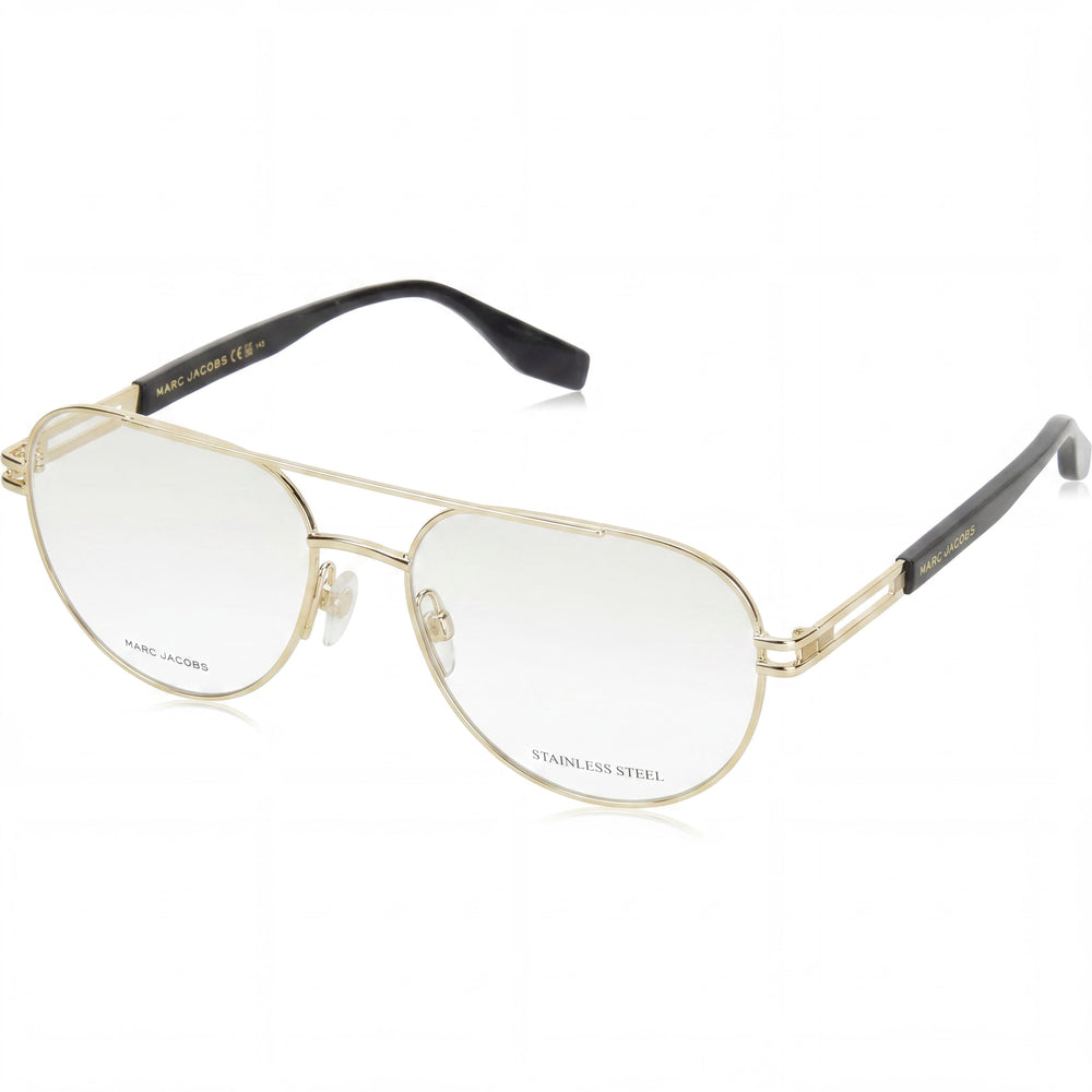 Montura óptica casual para hombre Marc Jacobs Marc 676 de aleación de acero dorado con lentes de policarbonato sin polarizar de 58 mm