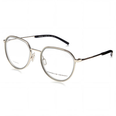 Porsche Modern Unisex Gold, Grey RXP Polyamide Frame Non-Polarized Transparent Plastic Lens Eyeglasses 53-21-145