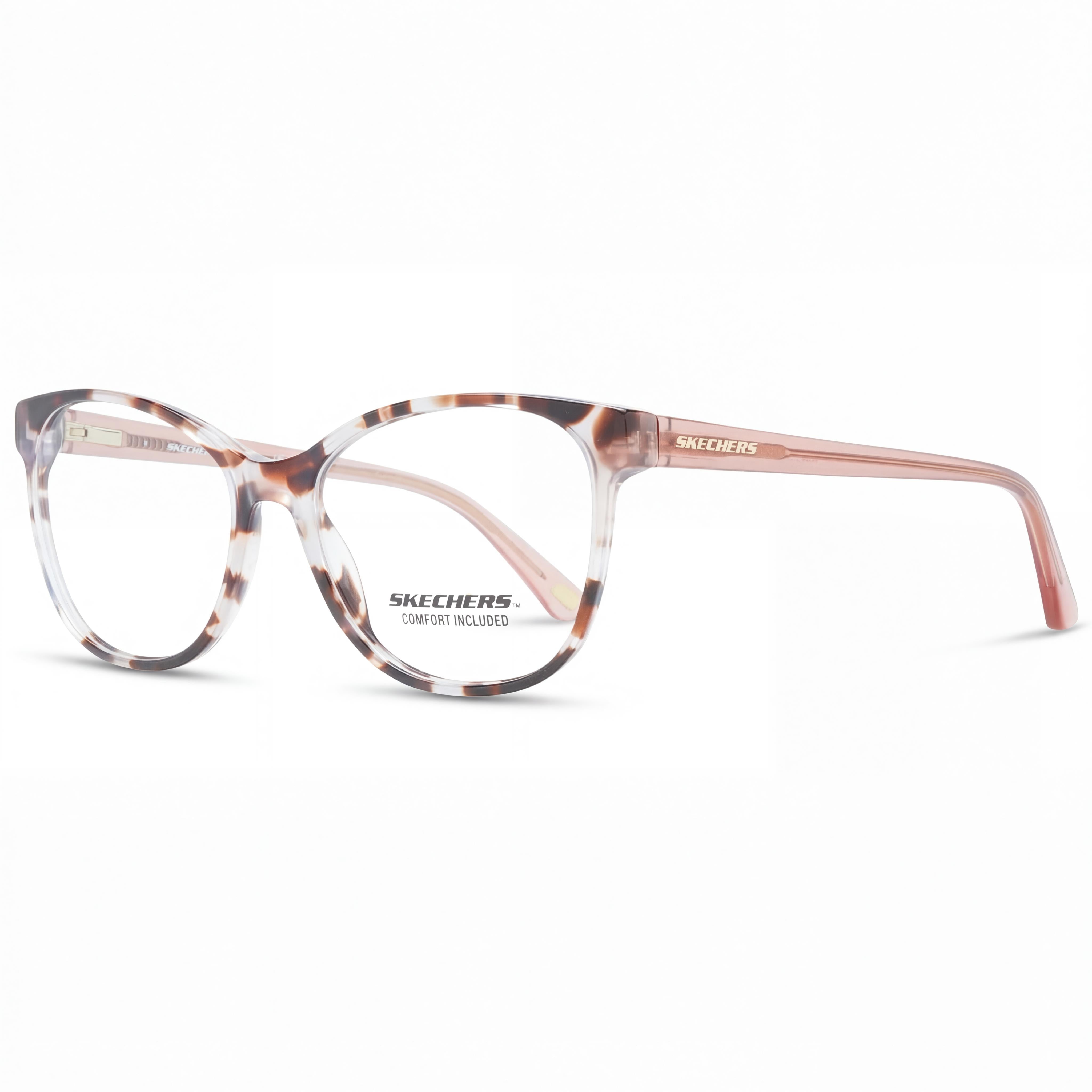 Skechers Modern Men's Eyeglasses featuring a Red Havana Plastic Frame and Clear Plastic Lenses, Size 52-16-140, Photo 1