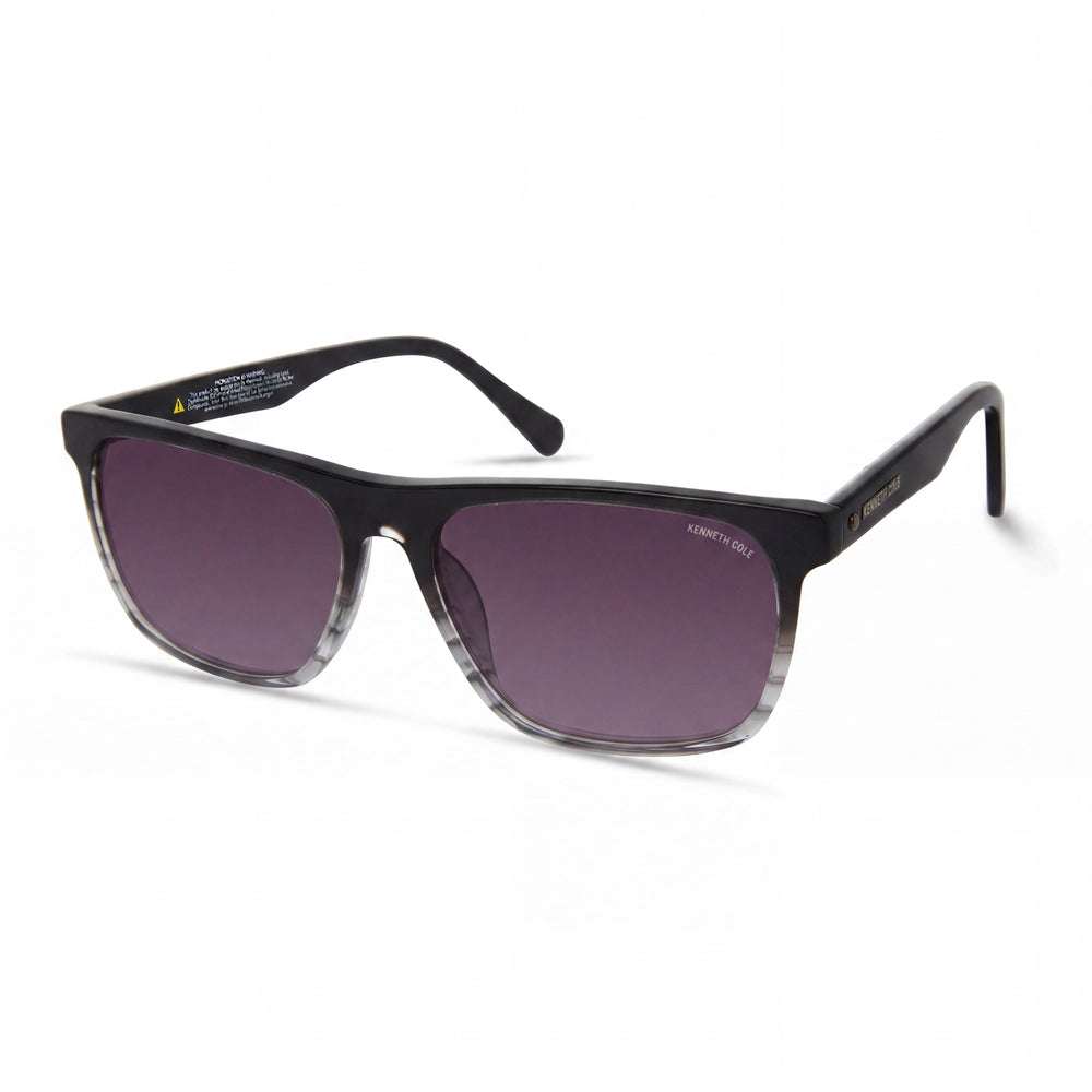 Kenneth Cole New York Kc5603b Gafas de sol de plástico para mujer, montura negra de cristal, lentes ahumadas degradadas de 56 mm