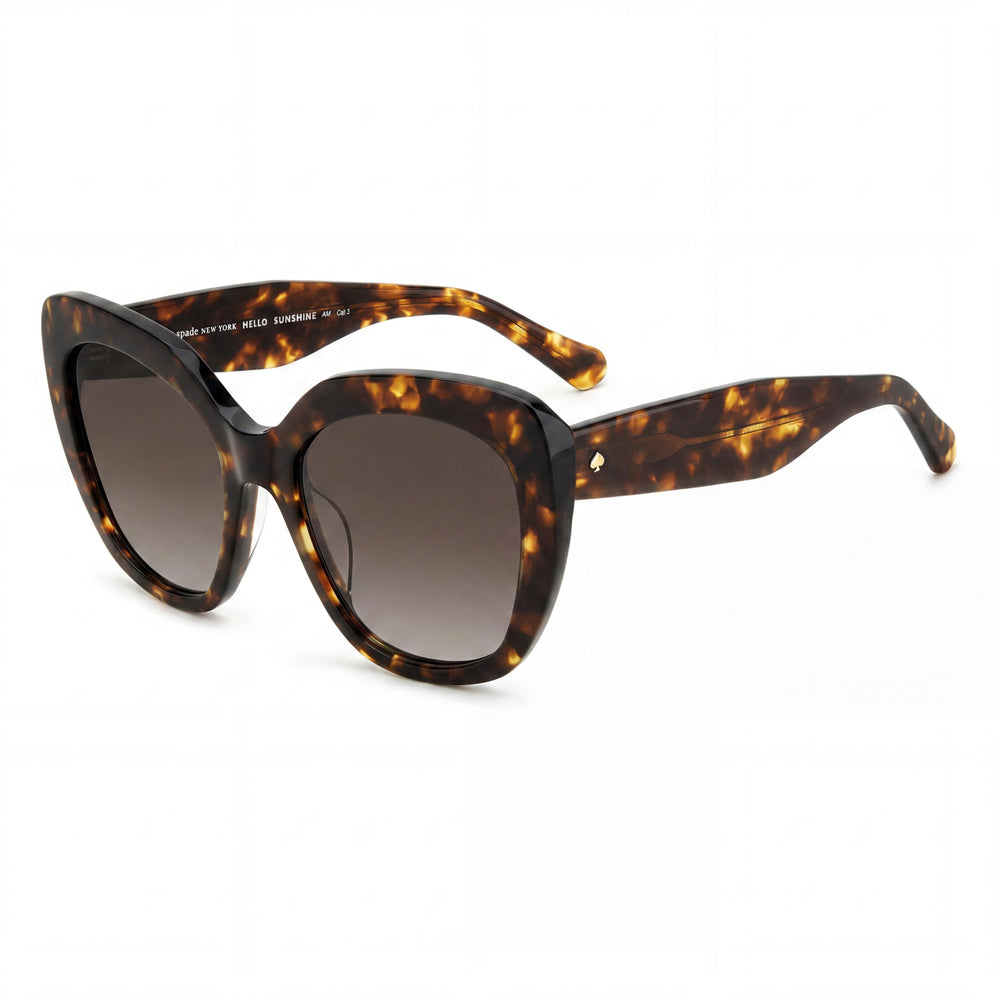 Gafas de sol unisex rectangulares kate spade new york Winslet/G/S de acetato habana con protección UV y lentes marrones degradadas 55-19-140mm