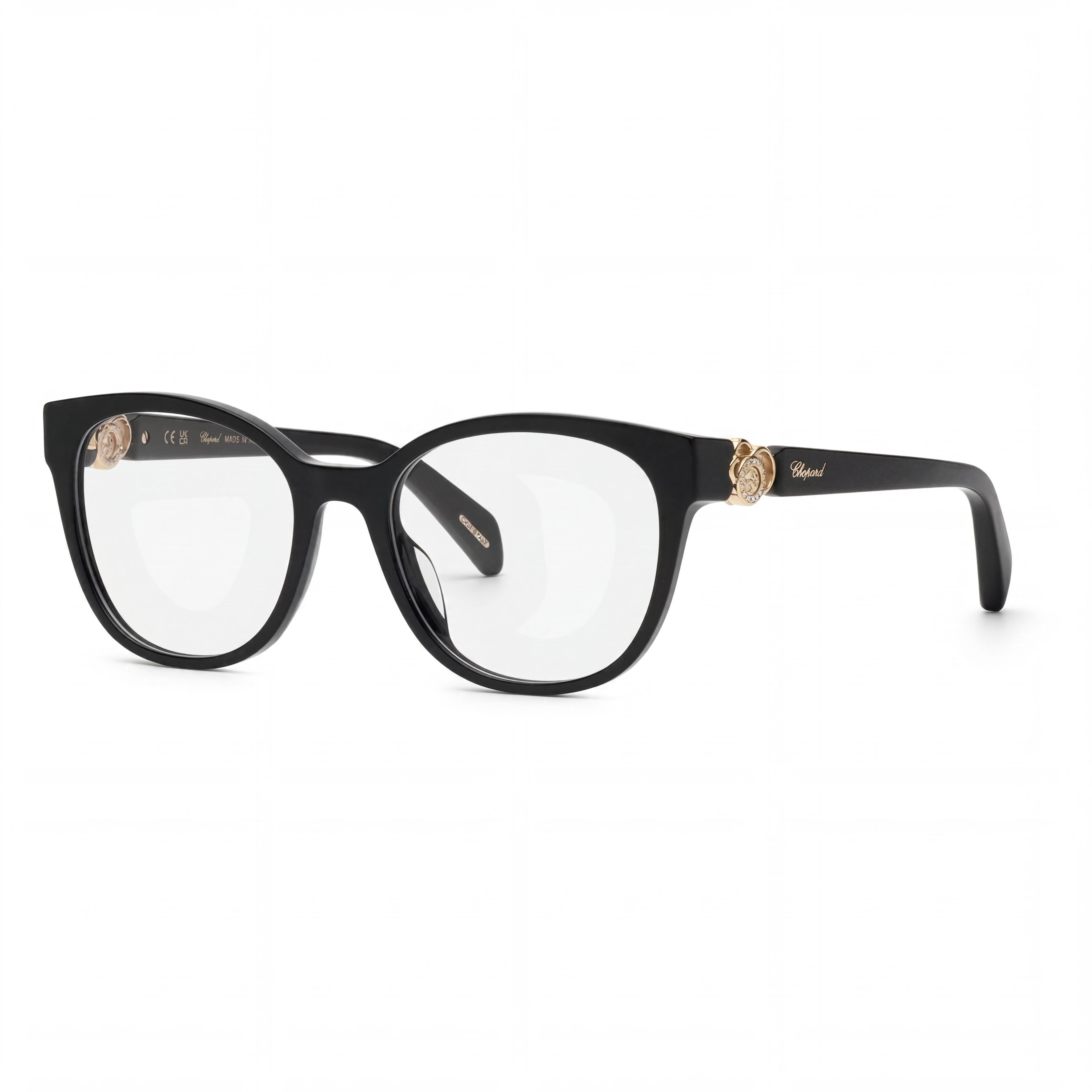 Chopard Vch356s Women's Shiny Black Acetate Eyeglass Frame, Lens 53mm, Bridge 18mm, Temple 145mm, Photo 1