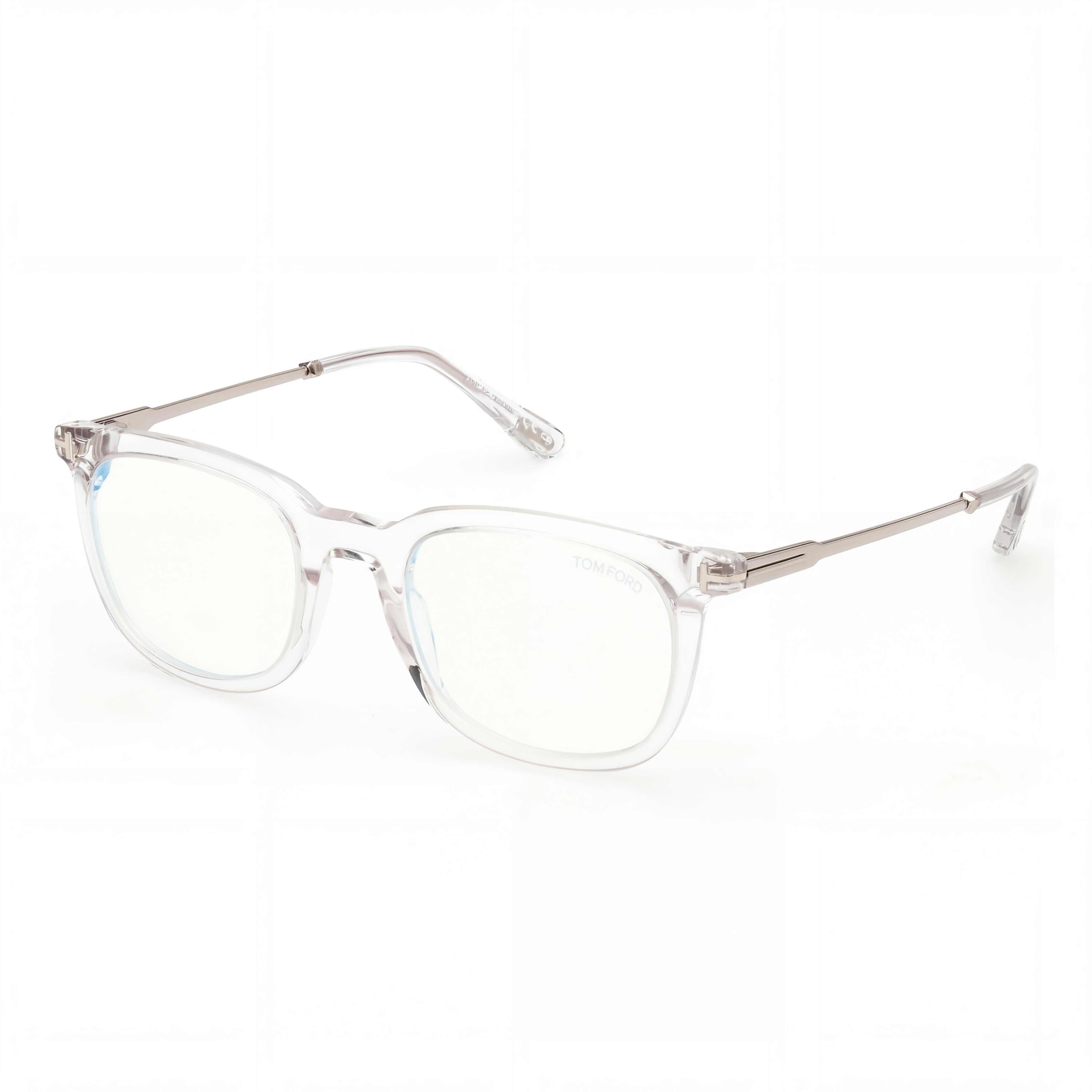 Tom Ford FT5904-B BLUE BLOCK Men's Clear Lenses Crystal Shiny Palladium 50mm, Photo 1
