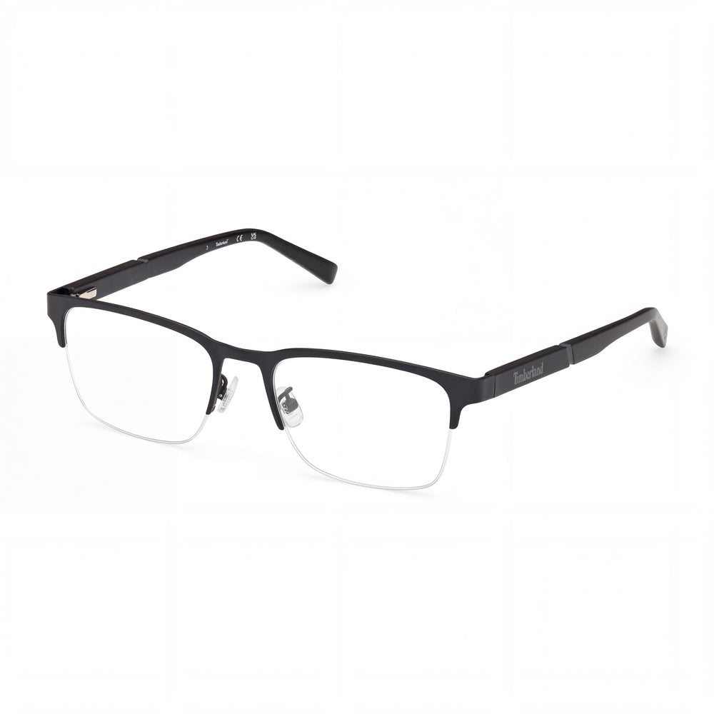 Gafas ópticas Timberland rectangulares para hombre con montura de metal en blanco y negro de 56-19-145 mm