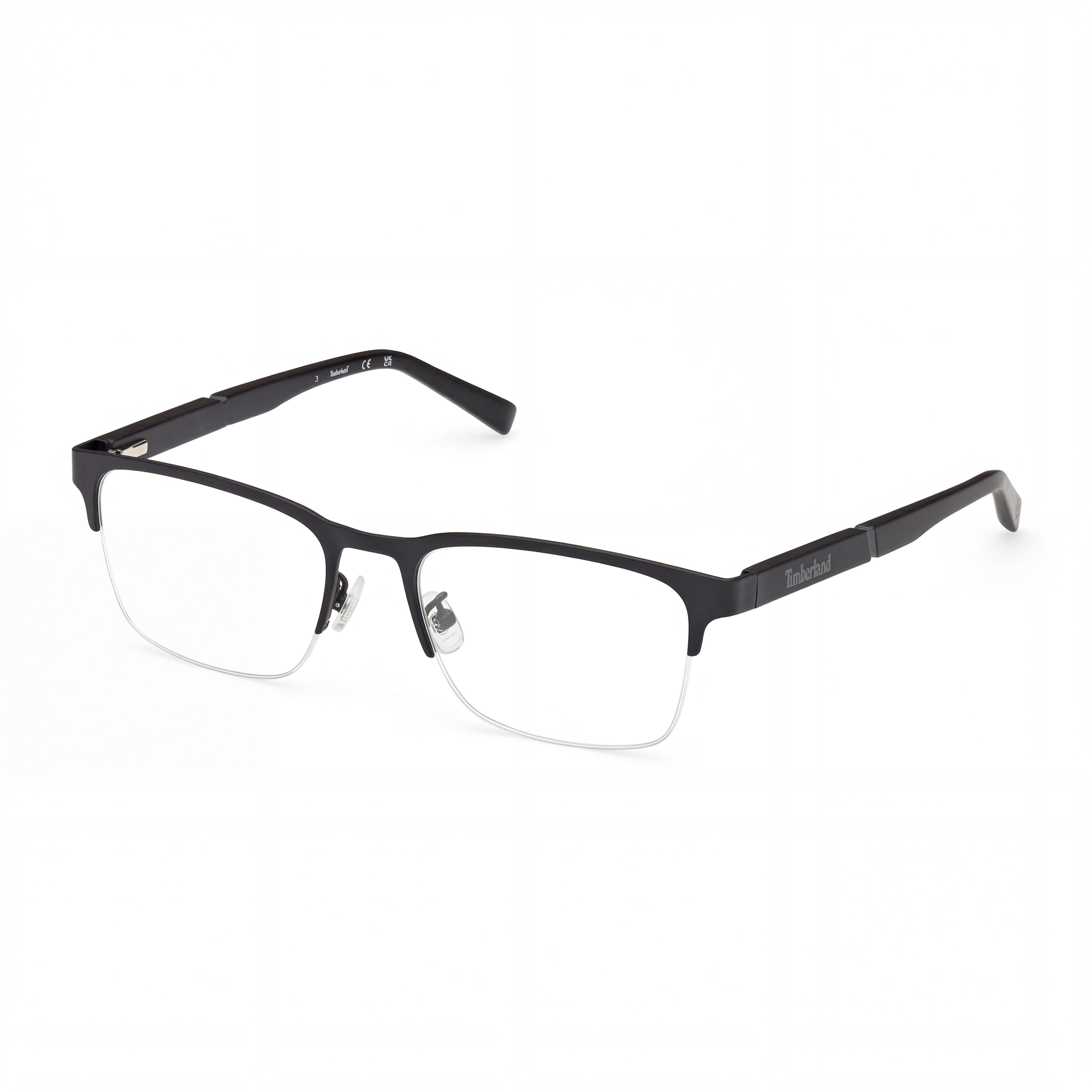 Gafas ópticas Timberland rectangulares para hombre con montura de metal en blanco y negro de 56-19-145 mm, Photo 1
