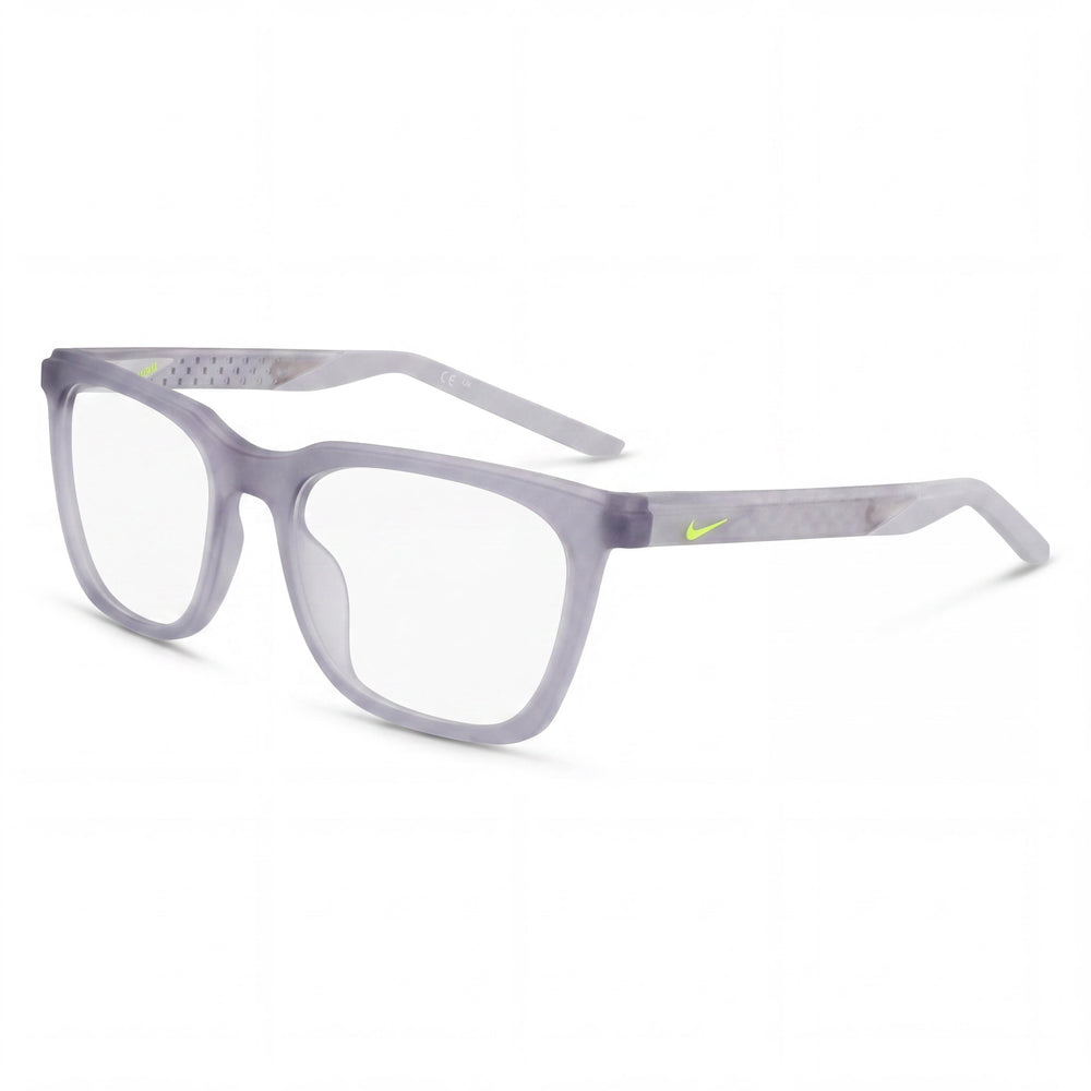 Gafas unisex clásicas Nike con montura inyectada en gris lobo mate, lentes de policarbonato, ancho de lente de 53 mm