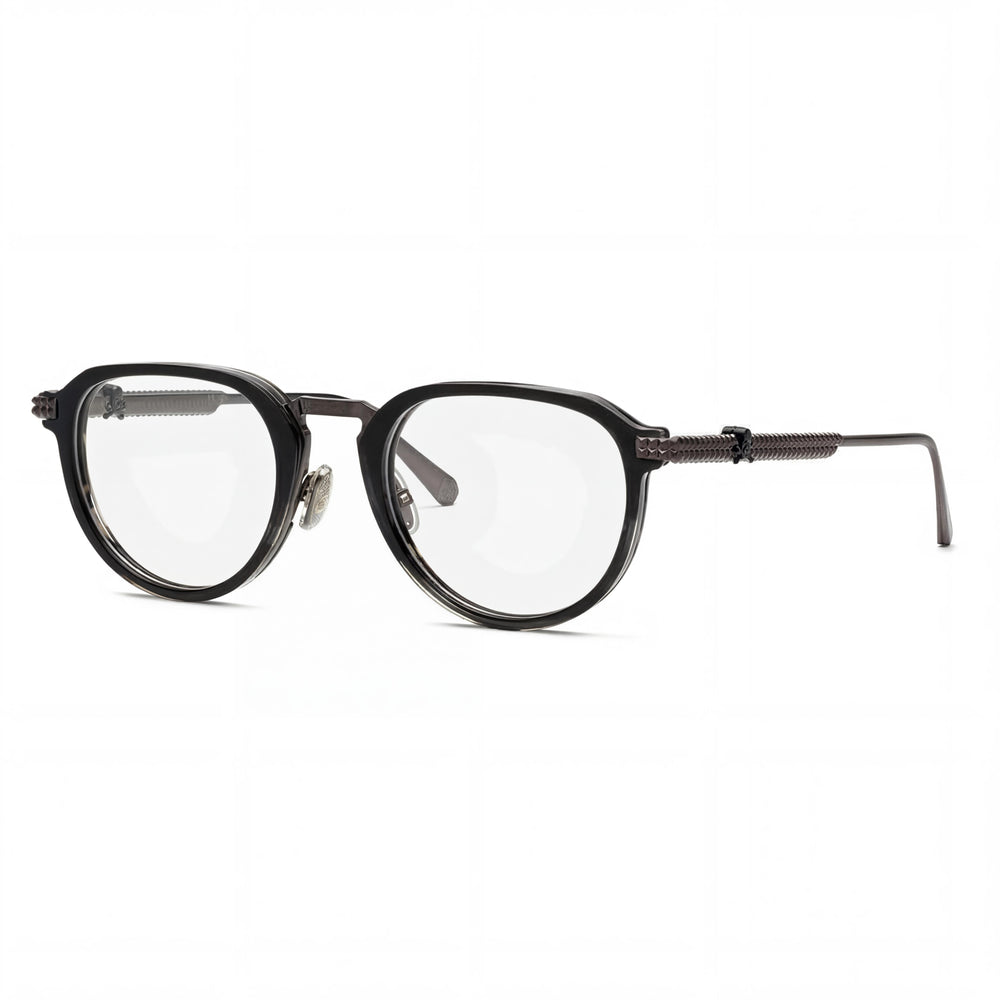Philipp Plein Vpp116v Men's Shiny Black Titanium Frame Eyeglasses 52mm