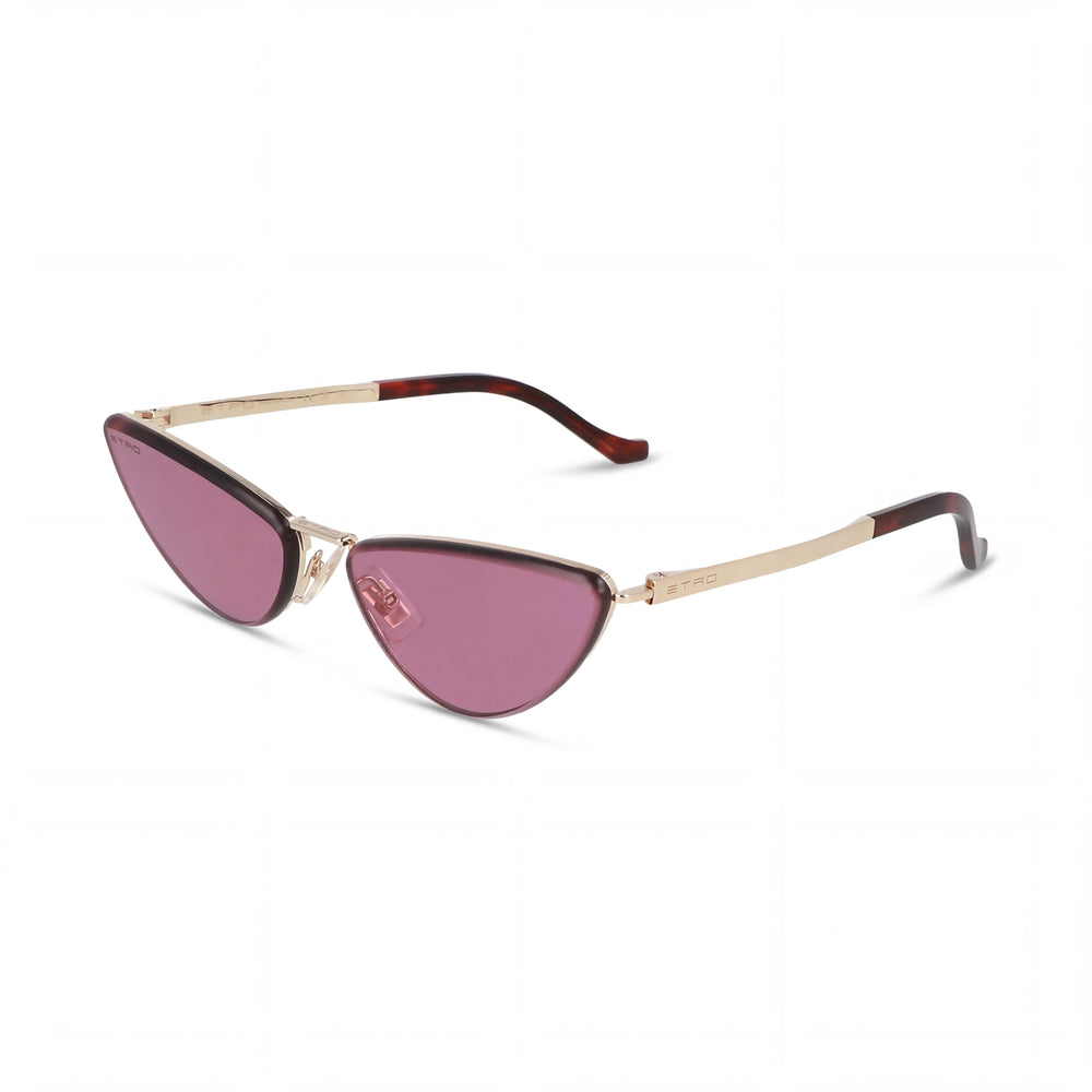 Etro Casual Women's Rose Gold Stainless Steel Frame Sunglasses with Red Lenses (64-15-145)