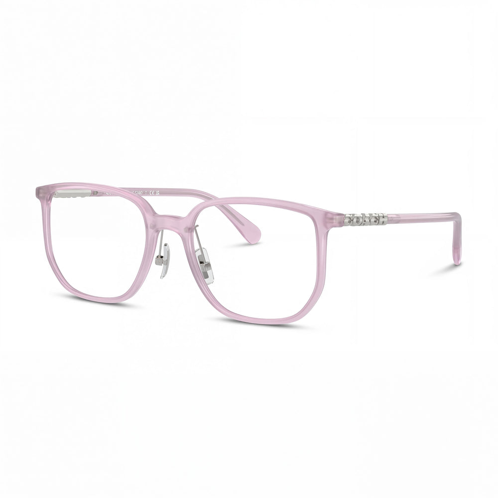Gafas graduadas de plástico cuadradas para mujer COACH Hc6240d con varillas Coach Word Mark, morado lechoso, 54 mm