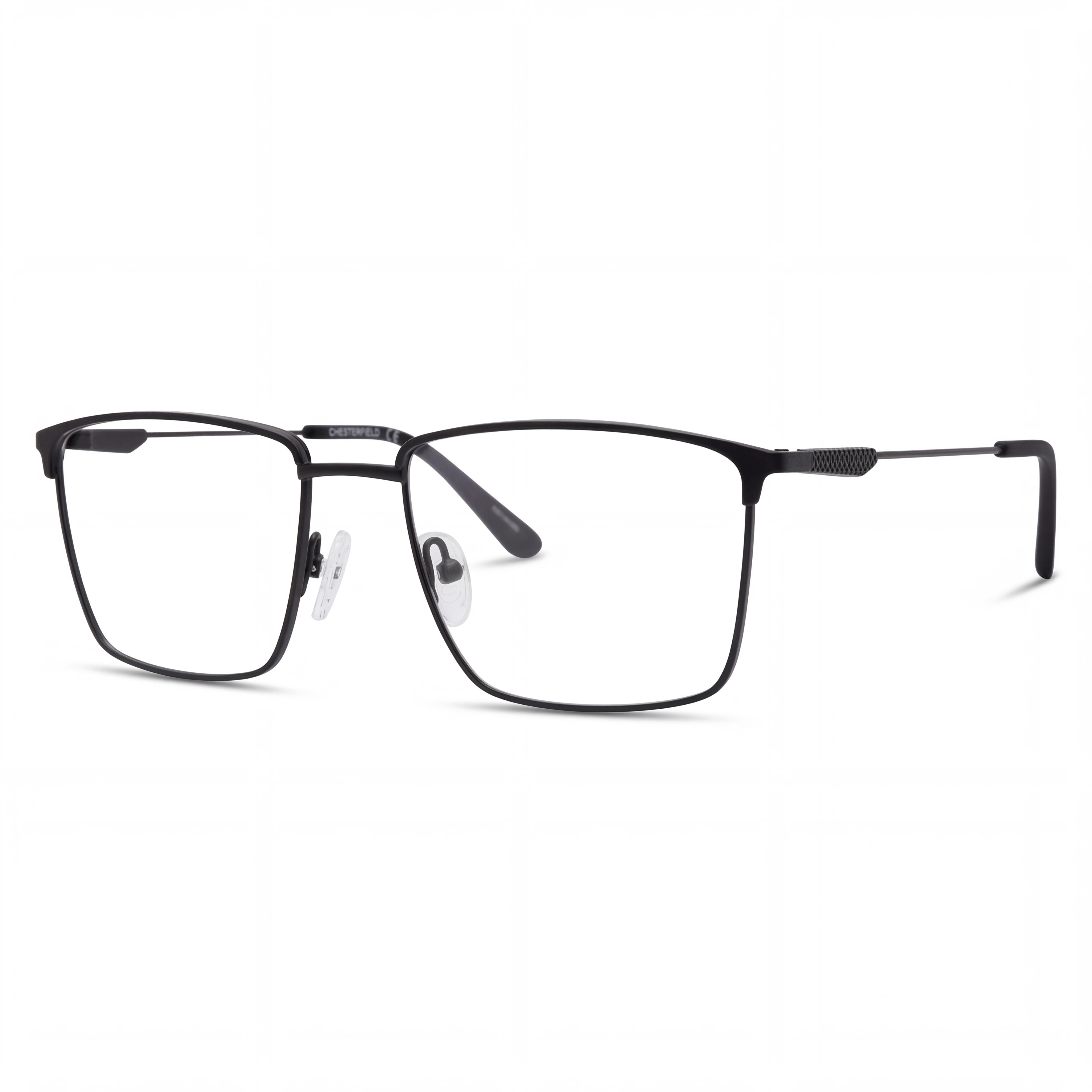 Chesterfield Ch 102xl Men's Eyewear featuring Black Metal Frame and Clear Lenses, Size 57-18-150, Photo 1