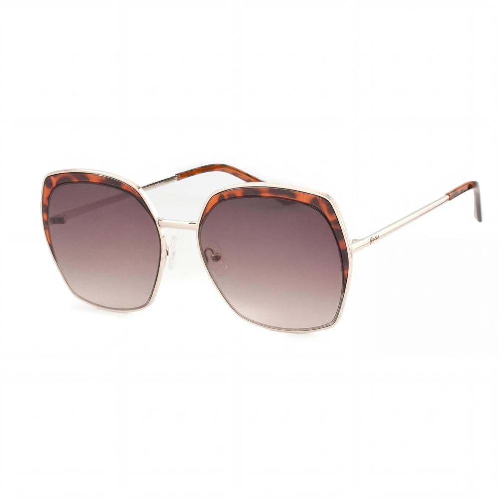 GUESS Retro Women's Pale Gold Metal Frame Brown Gradient Lenses 100% UV Protection Sunglasses 59mm