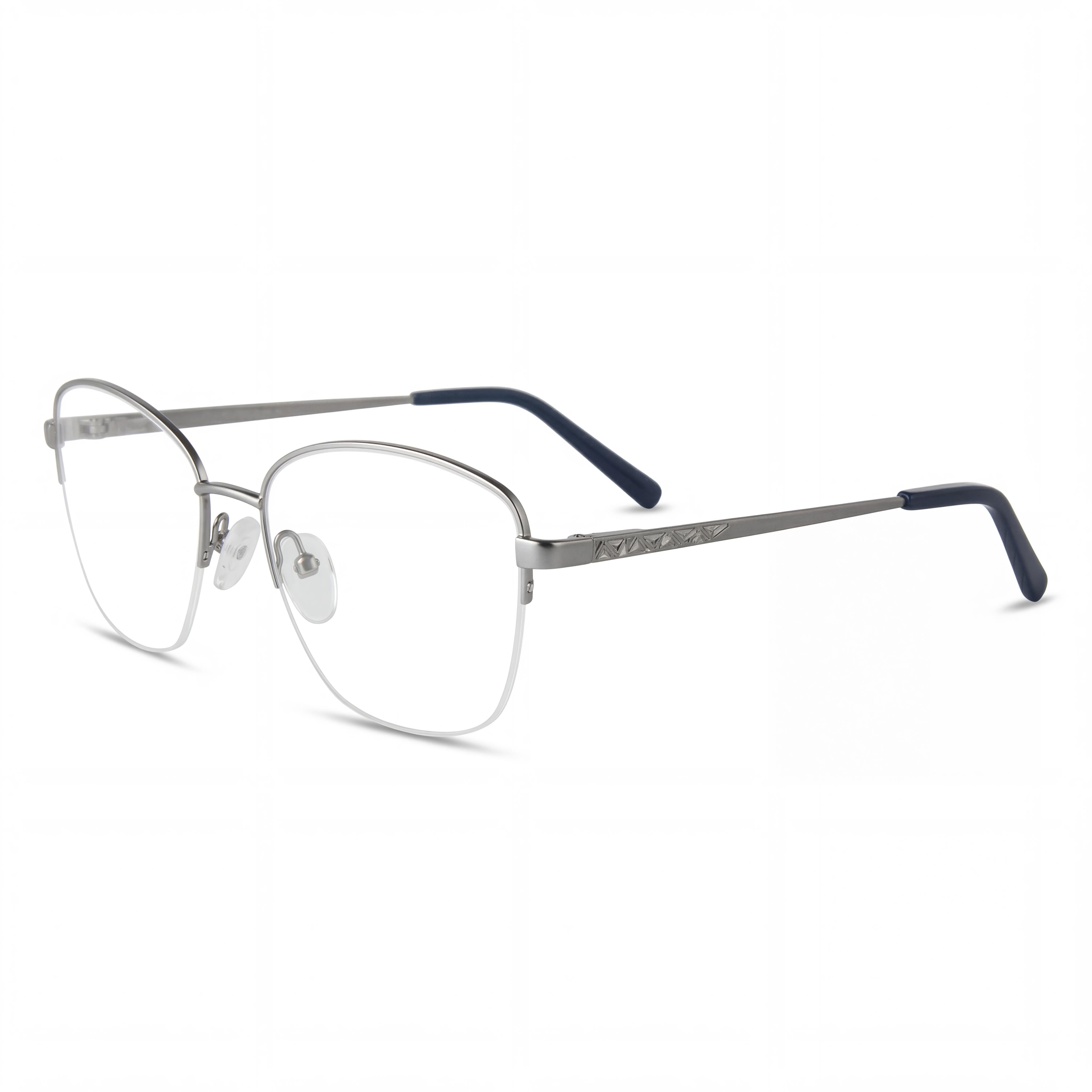 Adensco Ad 252 Men's Blue Metal Frame Eyeglasses with Clear Polycarbonate Lenses (53-17-140), Photo 1