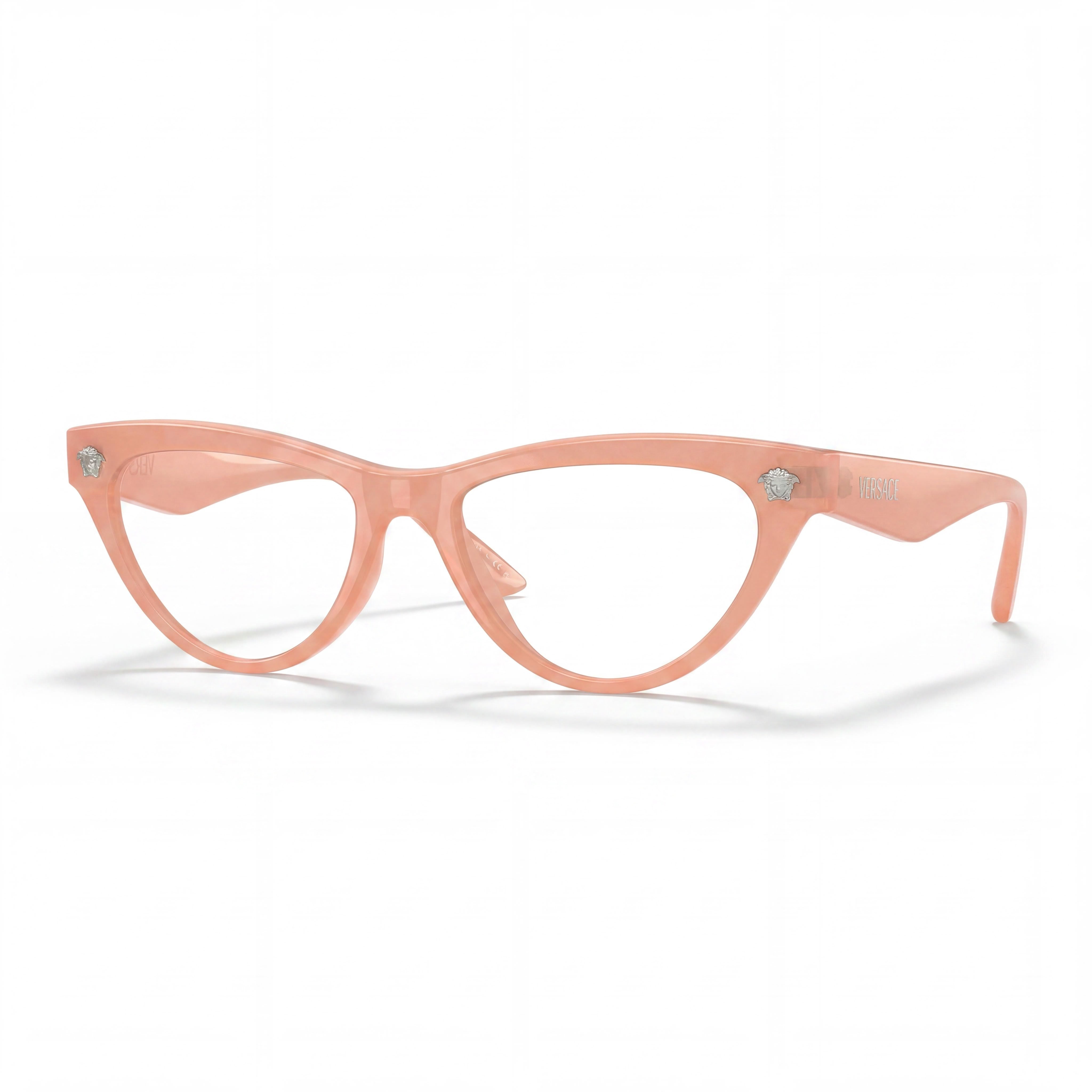 Versace Ve 3364 U Women's Injected Pink Opal Frame Clear Polycarbonate Lens Eyeglasses 52-17-145, Photo 1