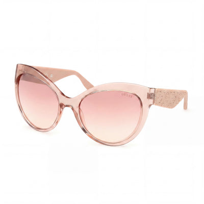 GUESS Women's Juliette Butterfly Plastic Sunglasses Beige Brown Lens 100% UV Protection 61mm