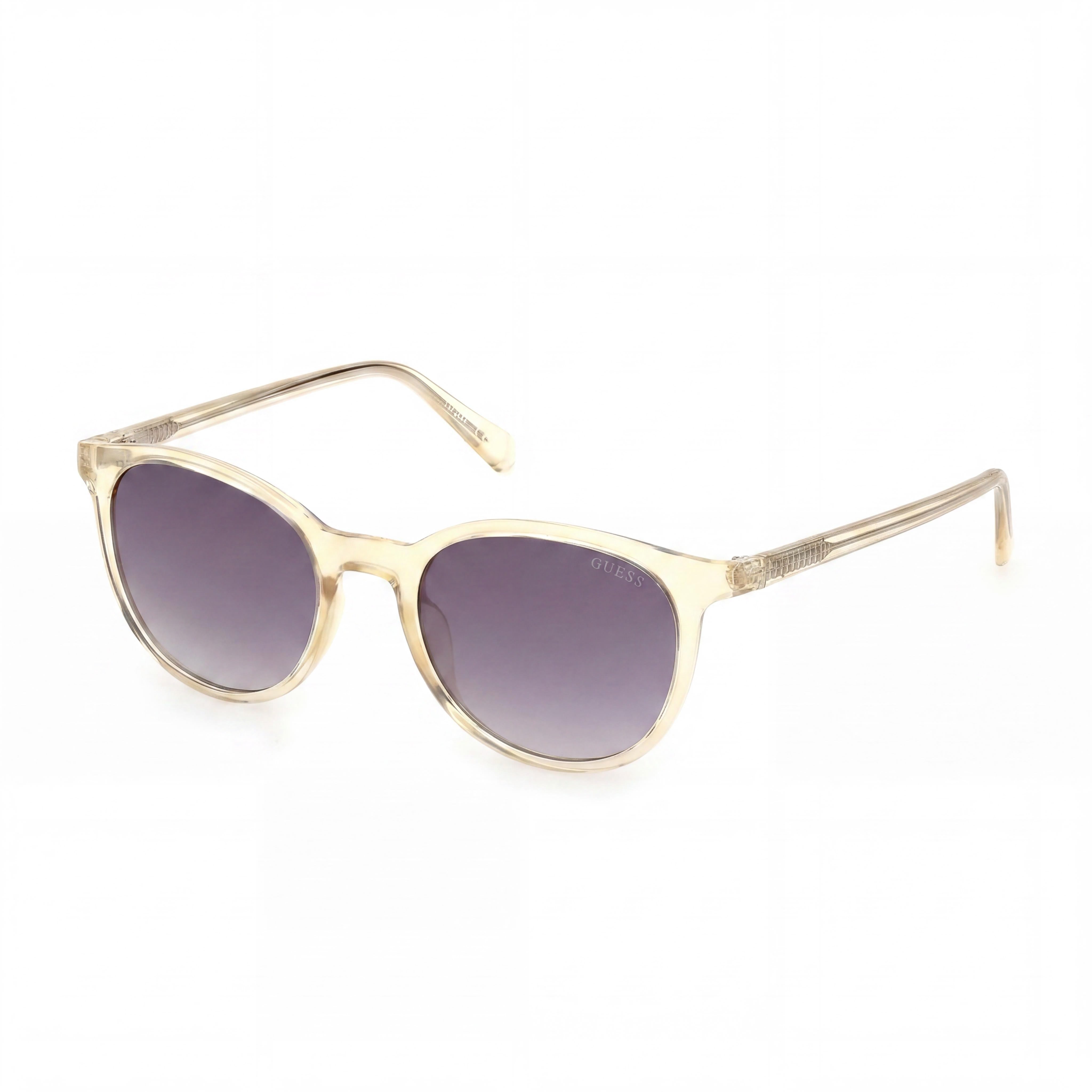 GUESS Gafas de Sol de Plástico Redondas Retro Brillantes Amarillas Claras con Protección UV para Mujer 51, Photo 1