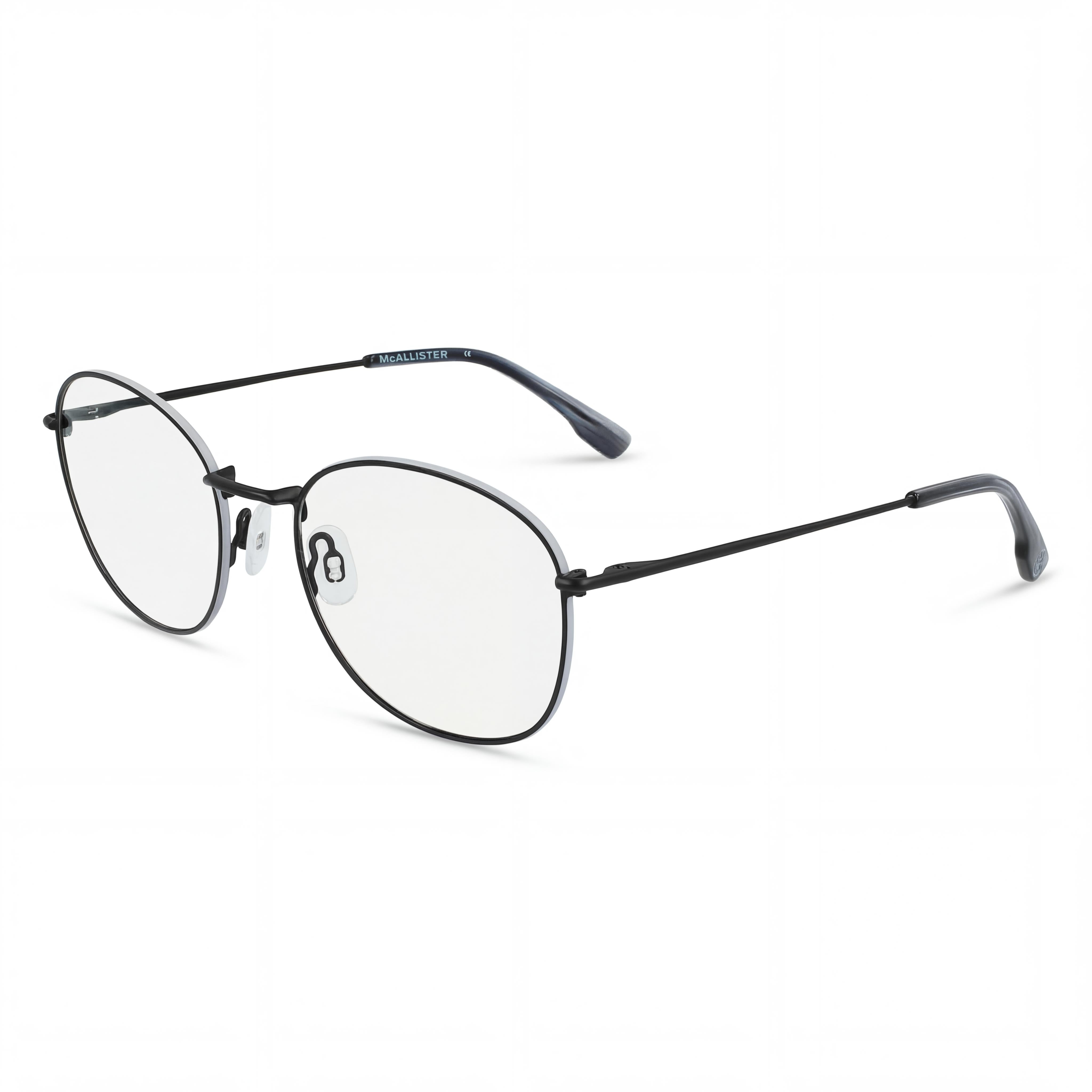 MCALLISTER Mc4500 Men's Black Metal Frame Clear Lenses Eyewear, Lens 52mm Bridge 19mm Temple 135mm, Photo 1