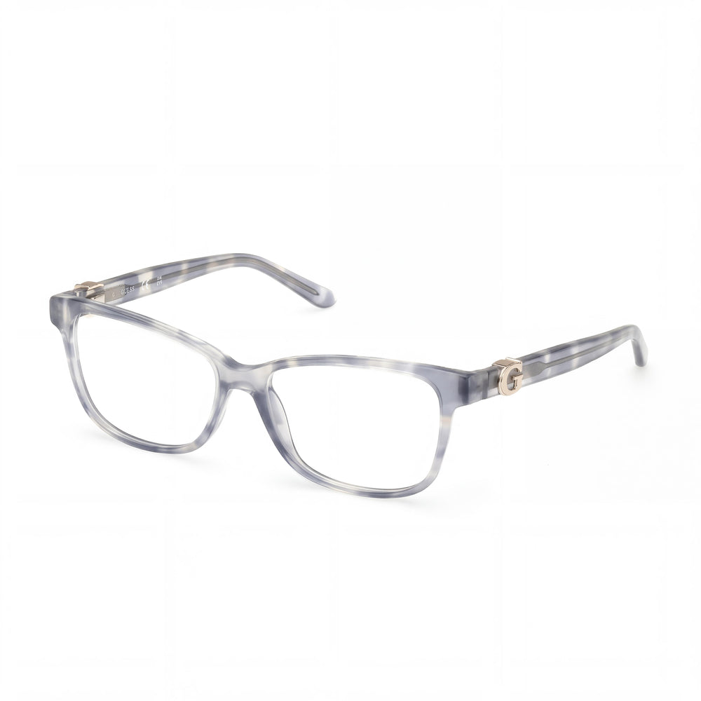 GUESS GU50227 Gafas para mujer con montura de plástico azul brillante y lentes de policarbonato, tamaño 52-15-140