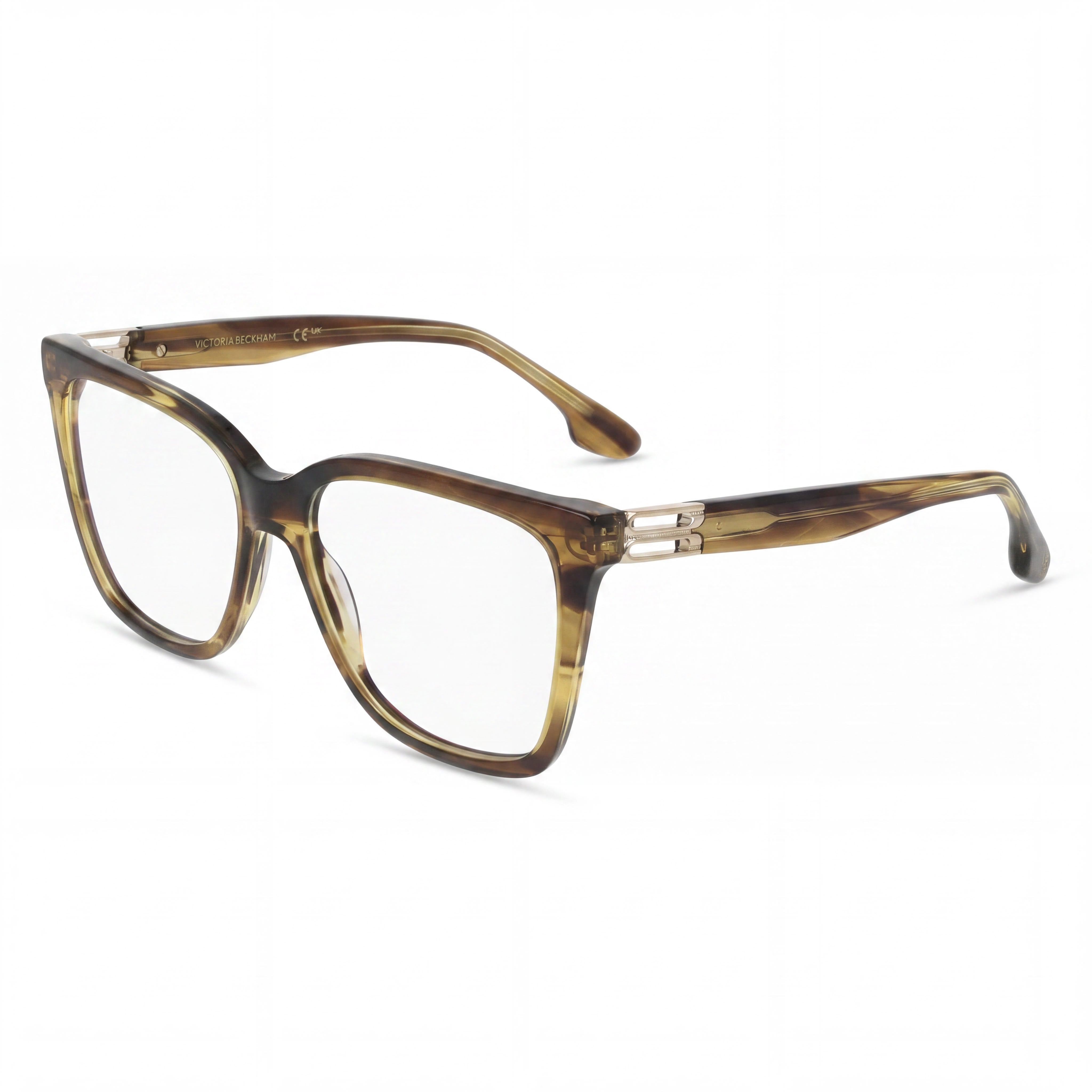 Victoria Beckham Women's Vb2680 Ophthalmic Eyeglass Frames, Striped Khaki, Eye Size 53, Bridge 15, Temple 140, Photo 1