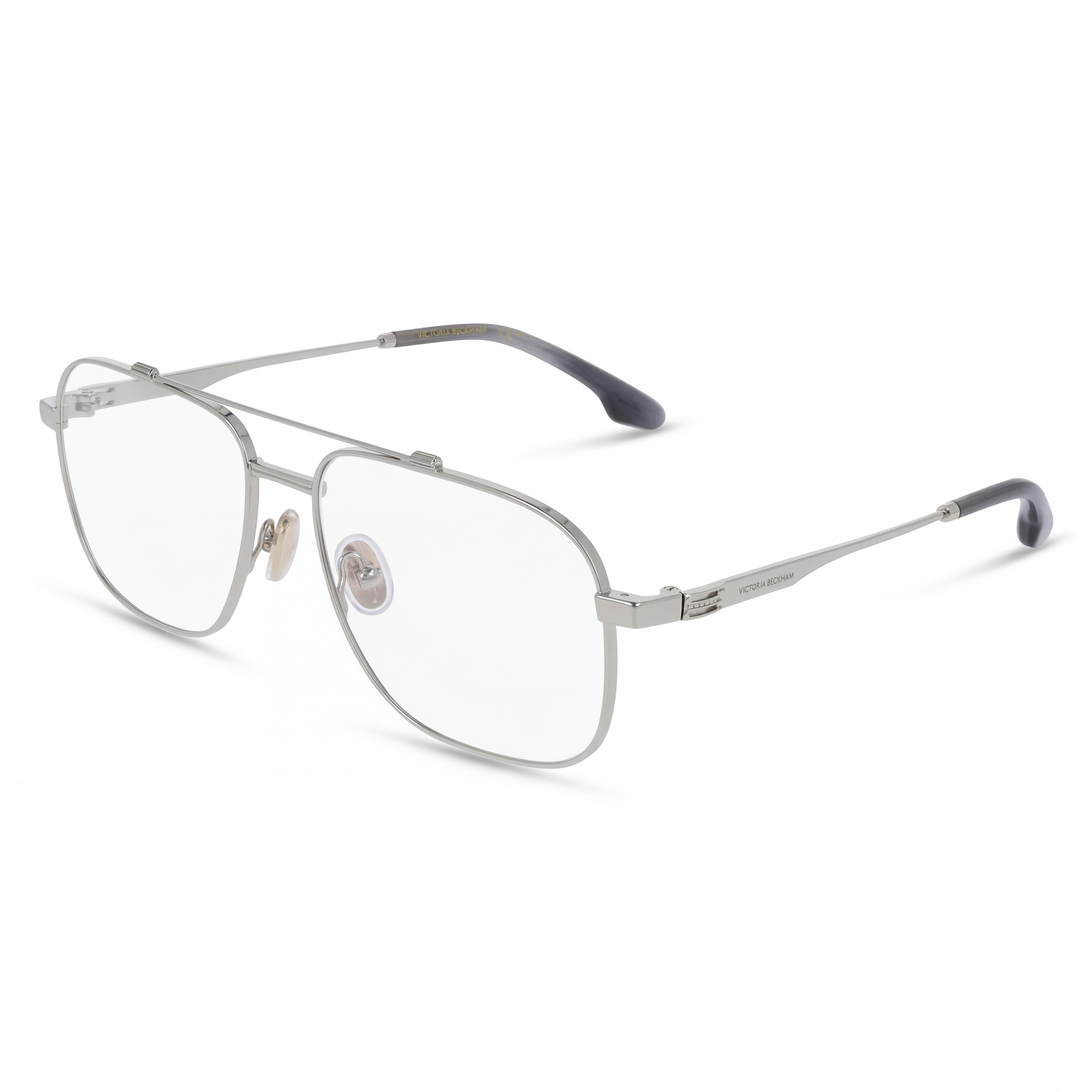 Victoria Beckham Vb2138 Montura Óptica Plateada para Mujer con Cristales de Demostración Transparentes, Aptas para Receta, Talla 56-16-140, Photo 1