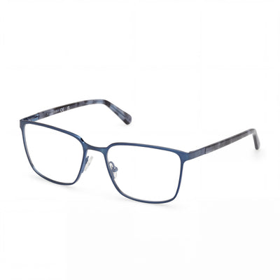 GUESS Gu50243 Men's Metal Frame Eyeglasses with Matte Blue Shiny Blue Finish and Polycarbonate Lenses 58mm