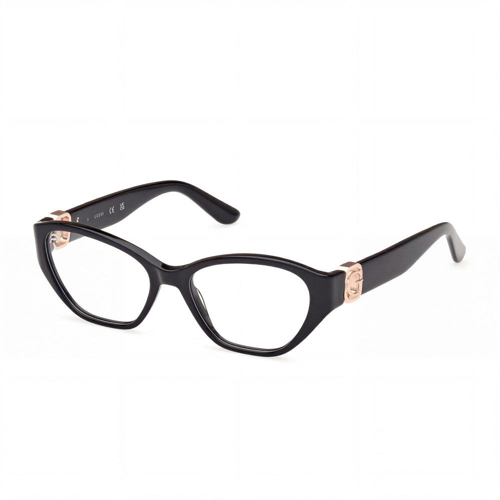 GUESS Women's Gu50119 Shiny Black Plastic Frame Clear Polycarbonate Lens Eyewear 51mm
