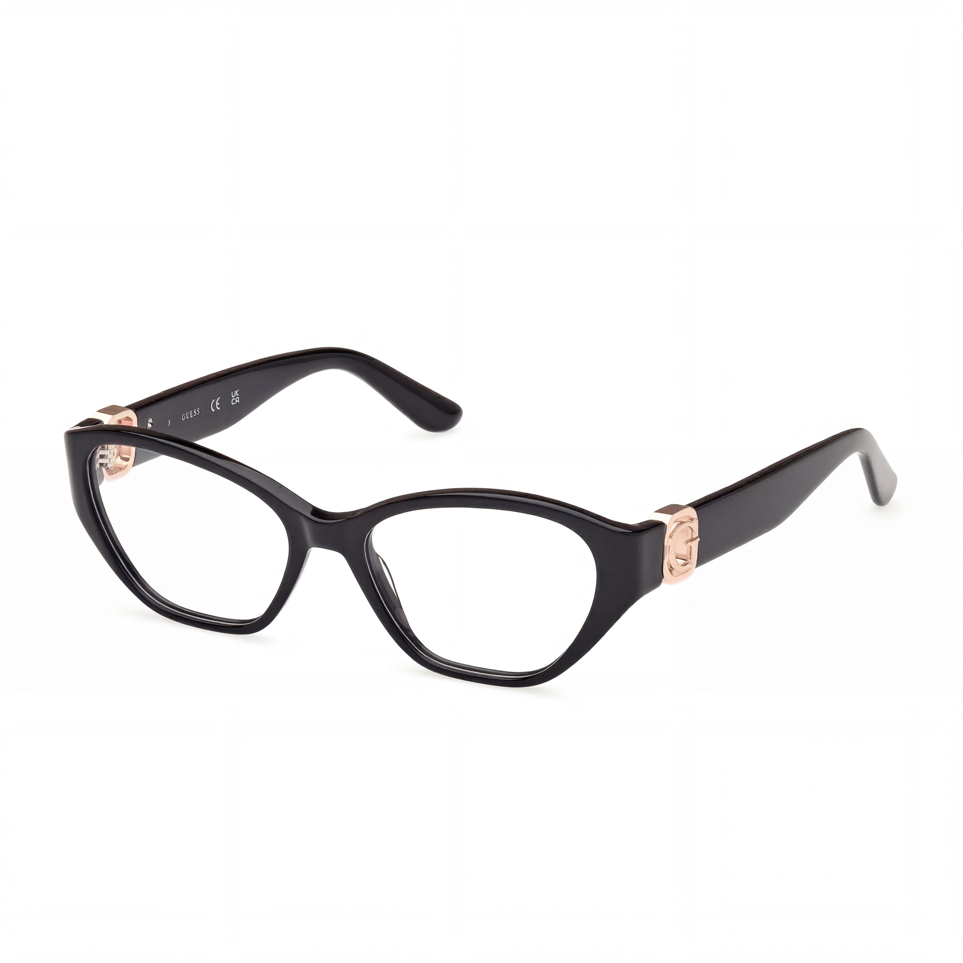 GUESS Women's Gu50119 Shiny Black Plastic Frame Clear Polycarbonate Lens Eyewear 51mm, Photo 1
