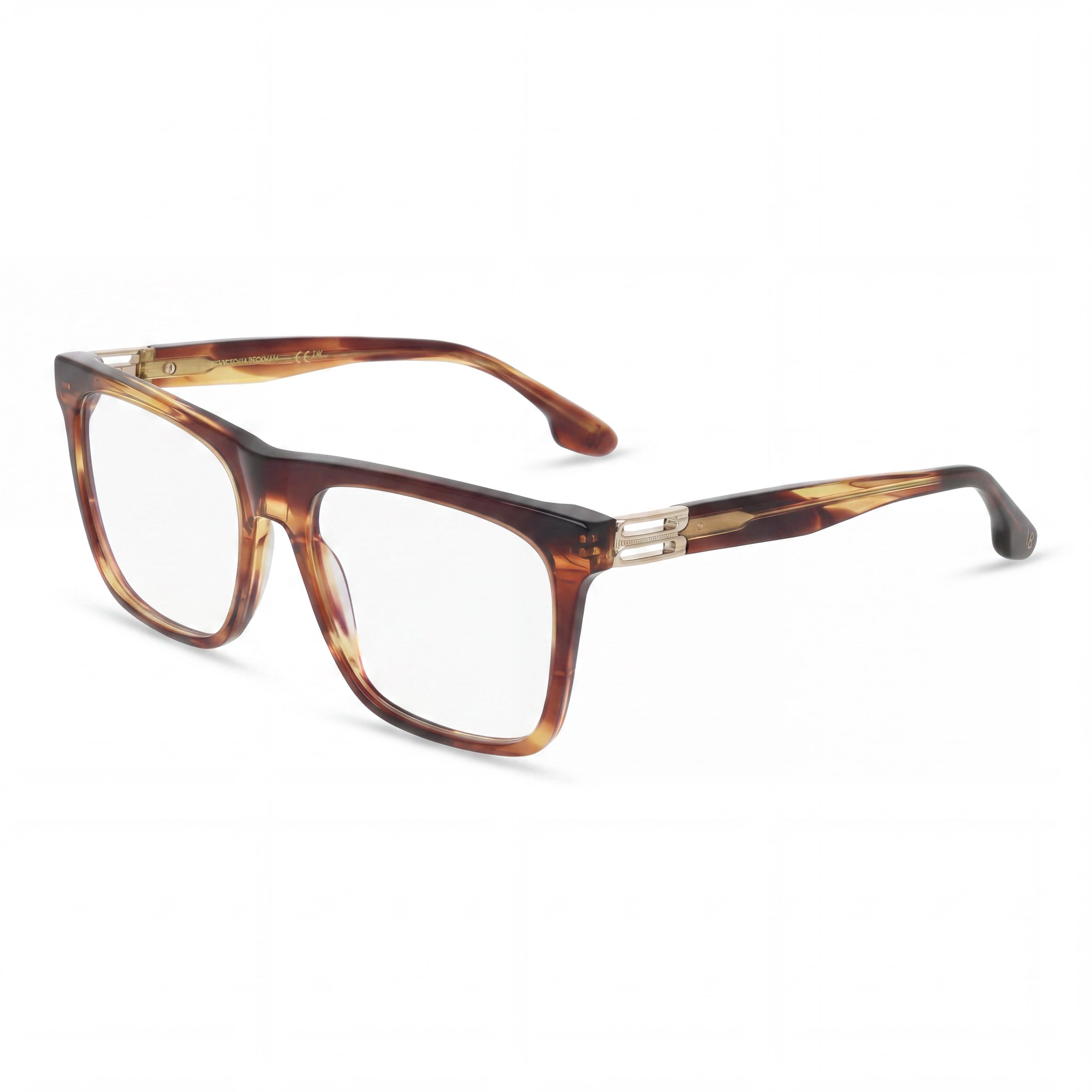 Victoria Beckham Vb2679 Ophthalmic Eyeglasses Frame for Women in Striped Brown, Size 53-17-140, Photo 1