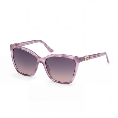 GUESS Gu00191 Gafas de sol de mujer violeta Habana, lentes de espejo degradadas violeta, UV 400, 56 mm