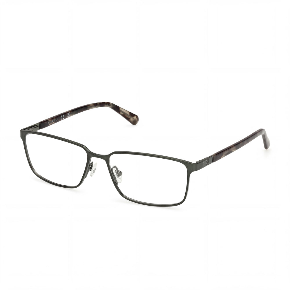 GUESS Gu50244 Unisex Metal Frame Eyewear featuring Matte & Shiny Dark Green Finish, 55-16-145mm Size