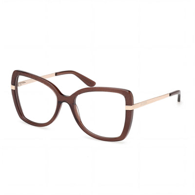 GUESS Gu50245 Women's Shiny Dark Brown Pale Gold Plastic Frame Non- Eyewear with 54mm Lens