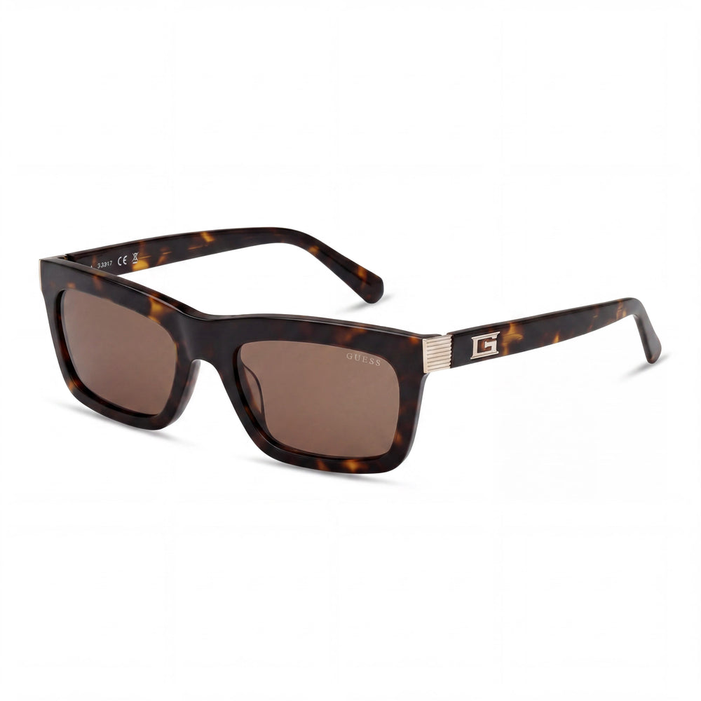 GUESS Gu00212 Unisex Dark Havana Plastic Frame Brown UV 400 Non-Polarized Sunglasses, Lens Width 55mm