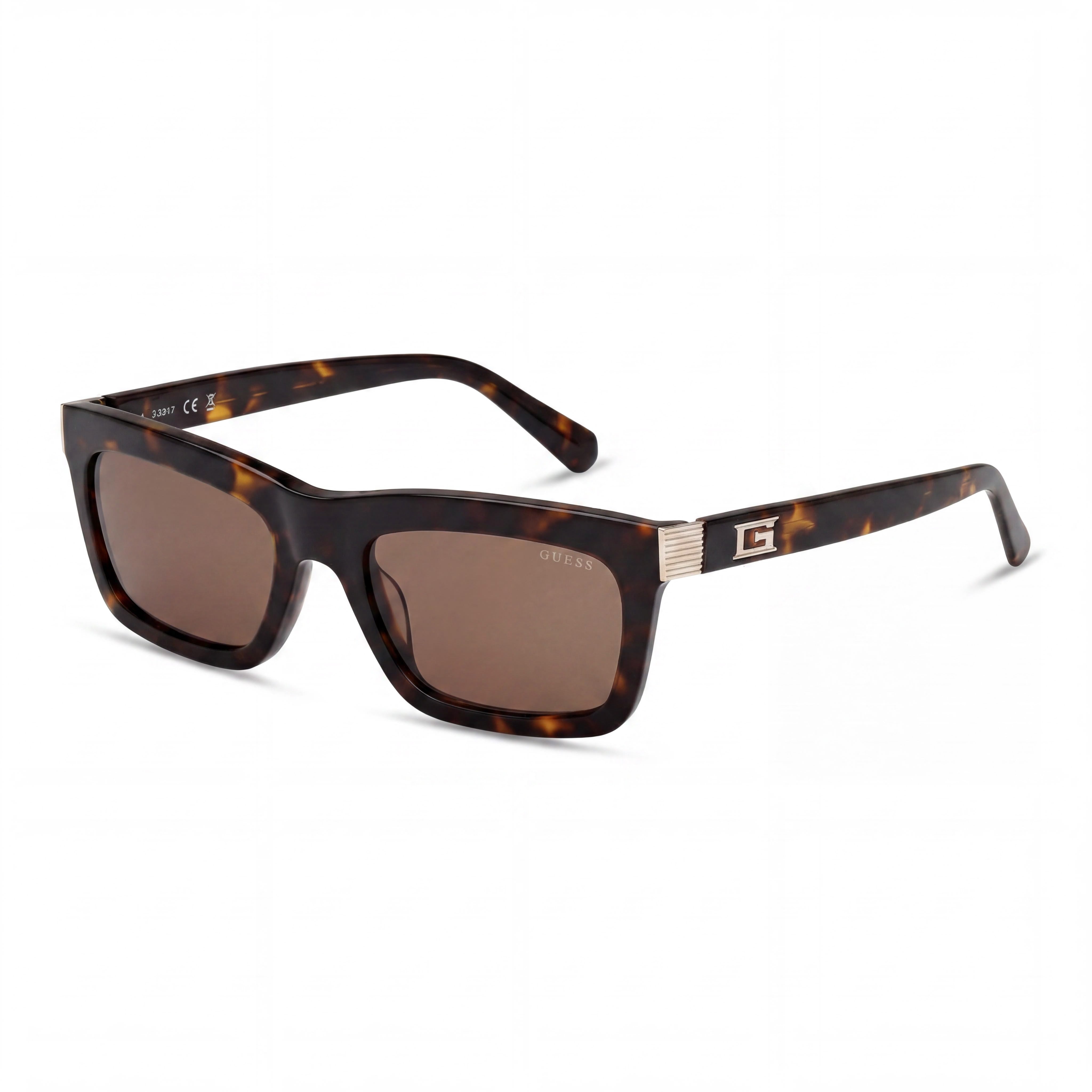 GUESS Gu00212 Gafas de sol unisex de plástico color habana oscuro, protección UV 400, lentes no polarizadas, ancho de lente 55 mm, Photo 1