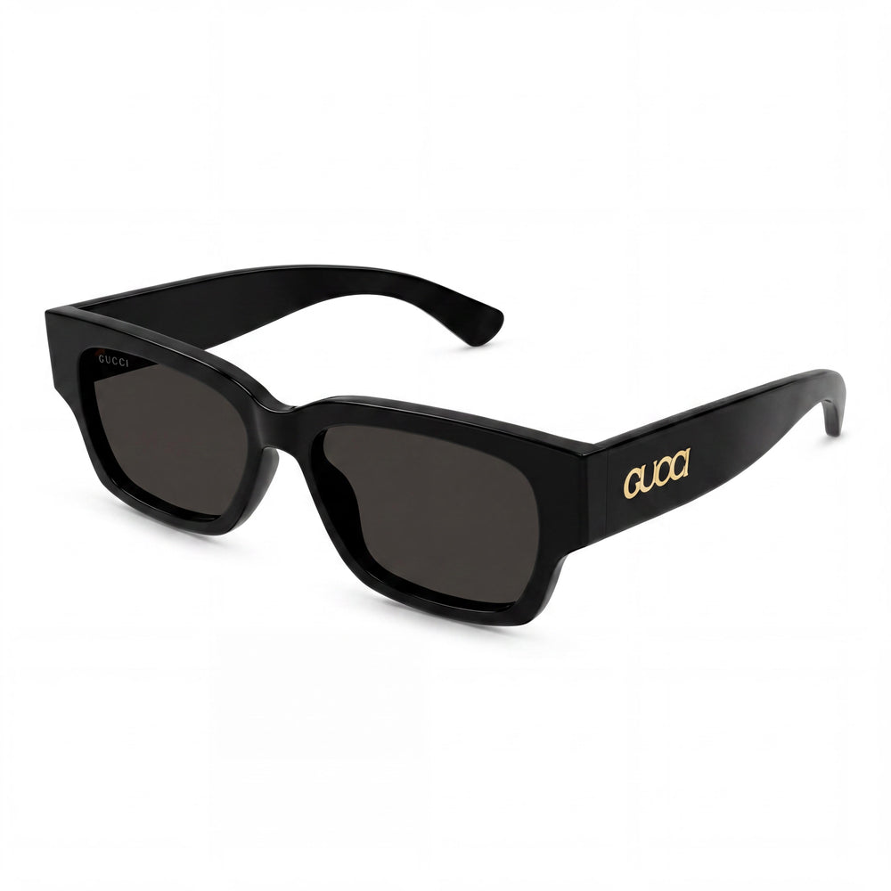 Gucci Modern Unisex Sunglasses with Black Frame and Black Lenses, Bridge Width 18mm, Temple Length 145mm