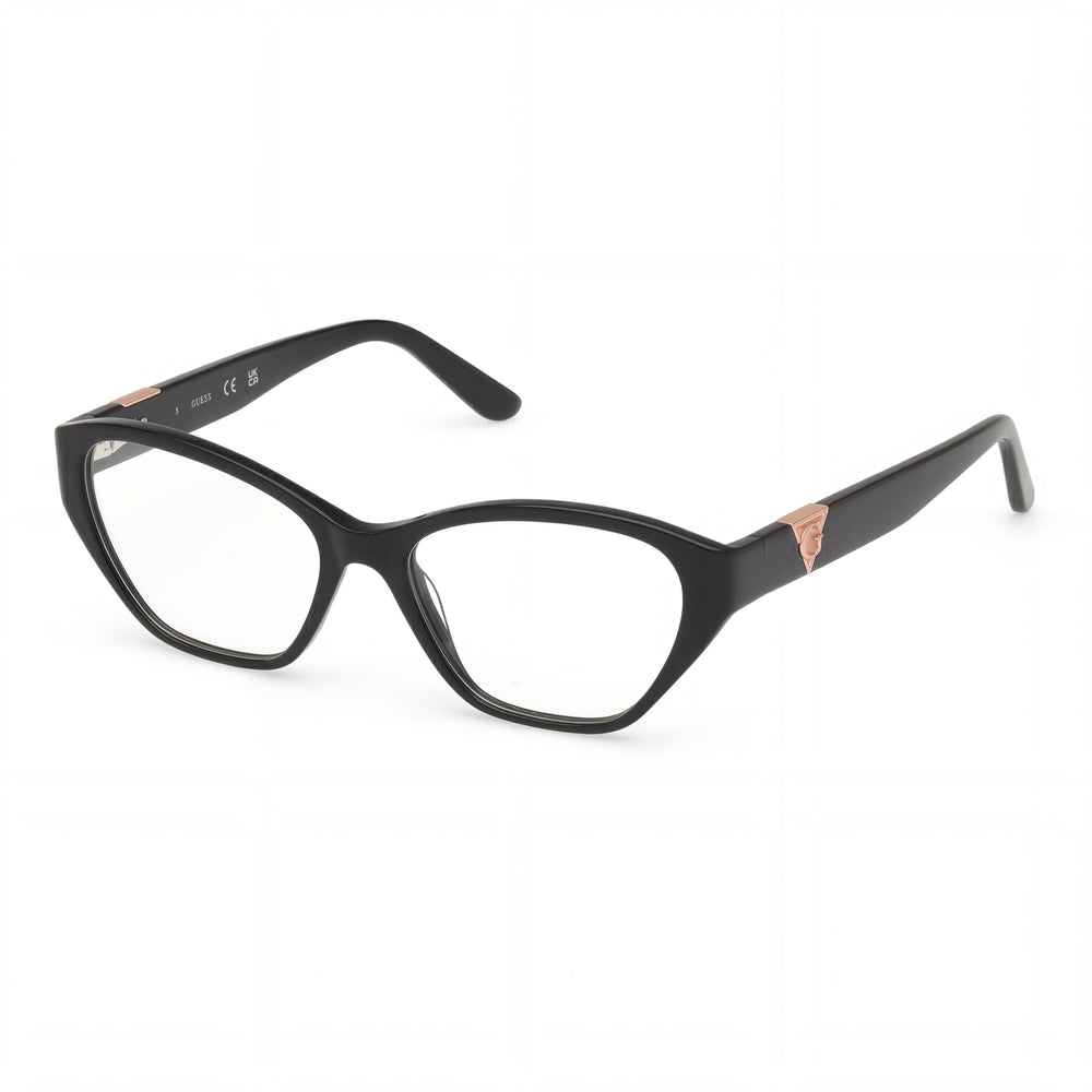 GUESS GU50162 Gafas para mujer, montura negra brillante, lentes no polarizadas, tamaño 51-16-135