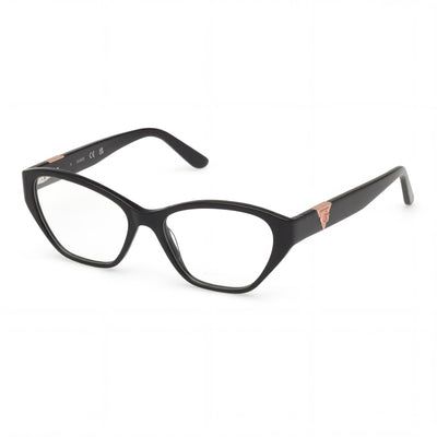 GUESS GU50162 Gafas para mujer, montura negra brillante, lentes no polarizadas, tamaño 51-16-135
