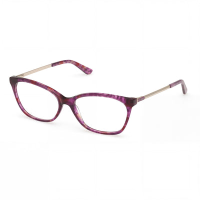 GUESS Trendy Women's Violet Havana Plastic Frame Eyeglasses with Polycarbonate Lenses, 53mm Lens, 16mm Bridge, 140mm Temple