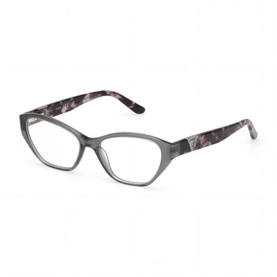 Gafas GUESS de mujer a la moda con montura gris brillante y lentes de policarbonato no polarizadas, tamaño 51-16-135