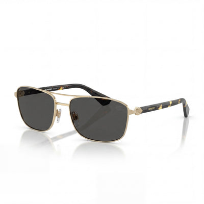 BURBERRY Classic Unisex Metal Gold Dark Grey Non- Polycarbonate Light Gold Lens 60mm