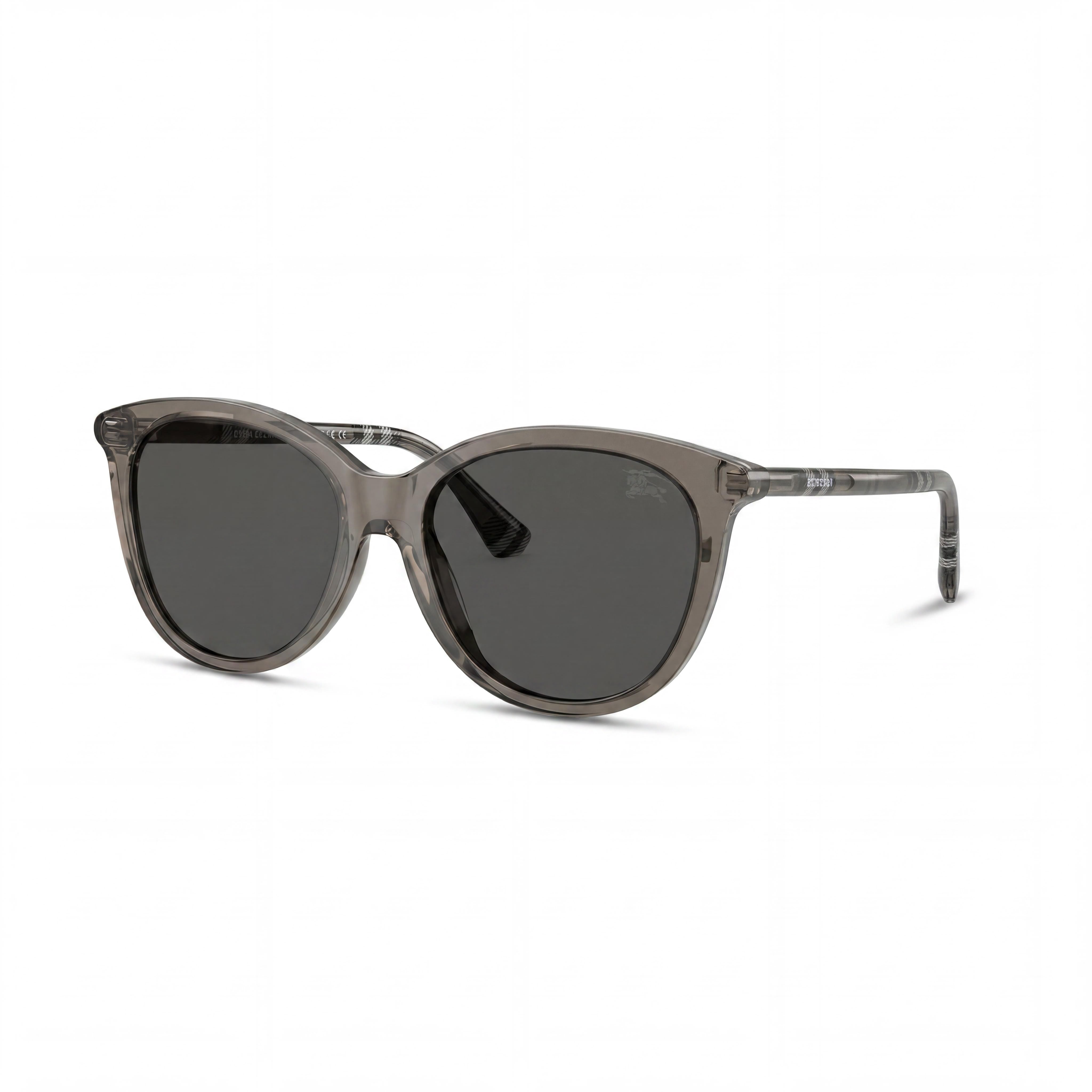 BURBERRY Classic Unisex Eyewear with Dark Grey Frame and Dark Grey Polycarbonate Non- Lenses 55-17-140, Photo 1