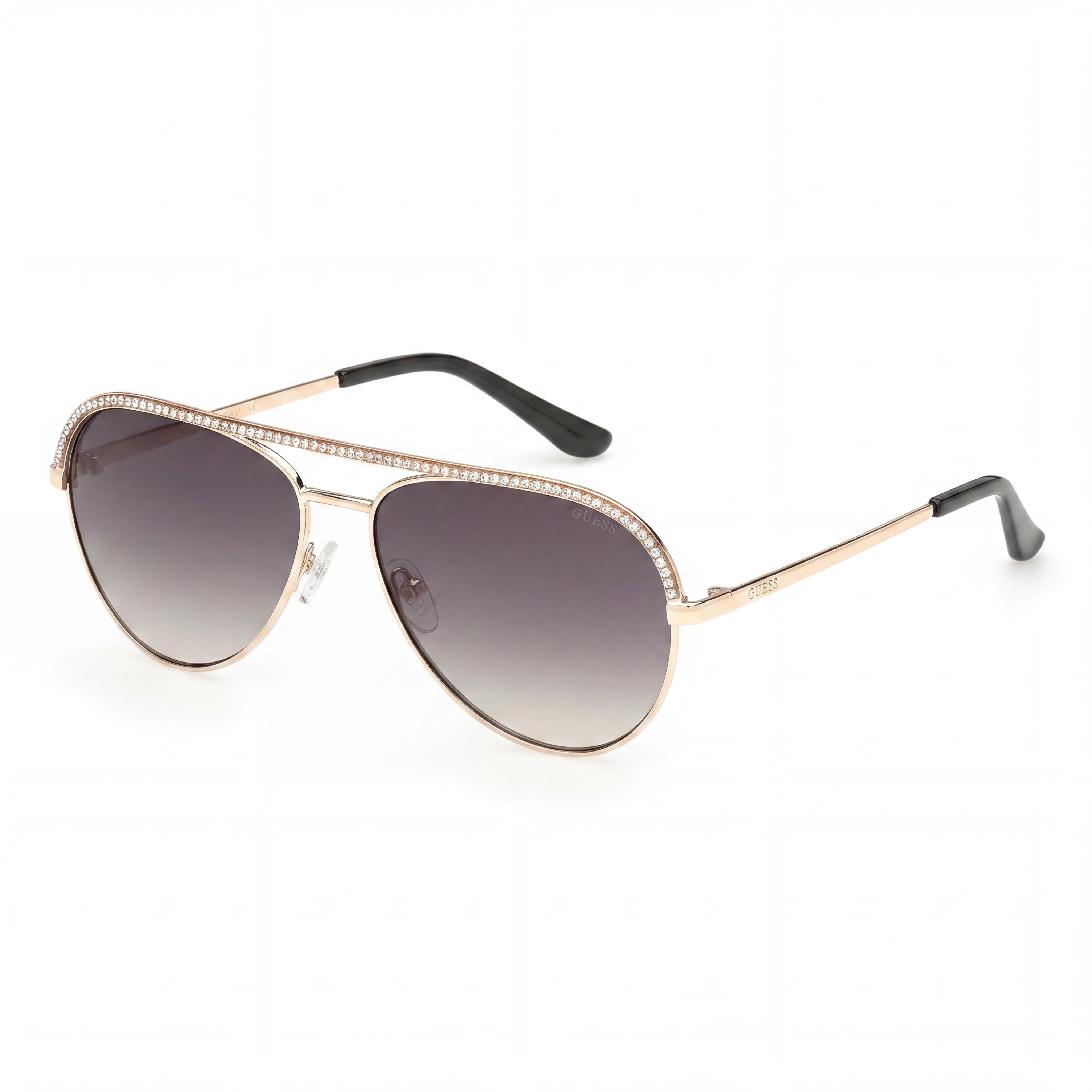 Gafas de sol GUESS Gu00271 de metal para mujer en oro oscuro con lentes degradadas verdes, protección UV 400, 60 mm, Photo 1