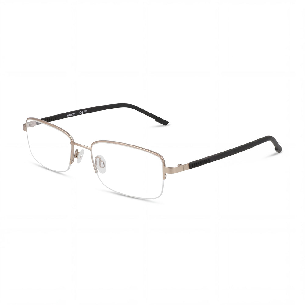 Flexon Casual Men's Metal Frame Eyeglasses in Satin Taupe, 52mm Lens, 19mm Bridge, 145mm Temple