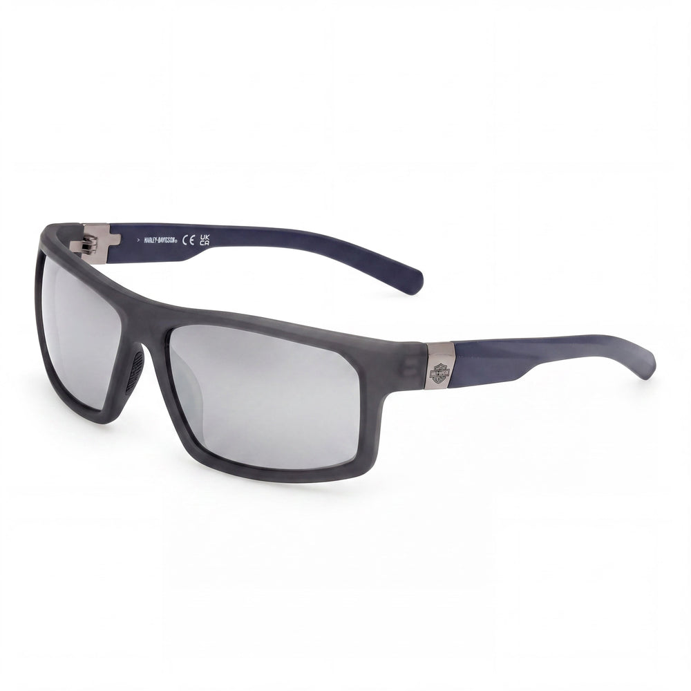 Harley-Davidson Hd00023 Gafas de Hombre de Montura Inyectada en Gris Mate Azul Mate, Talla 62-15-130