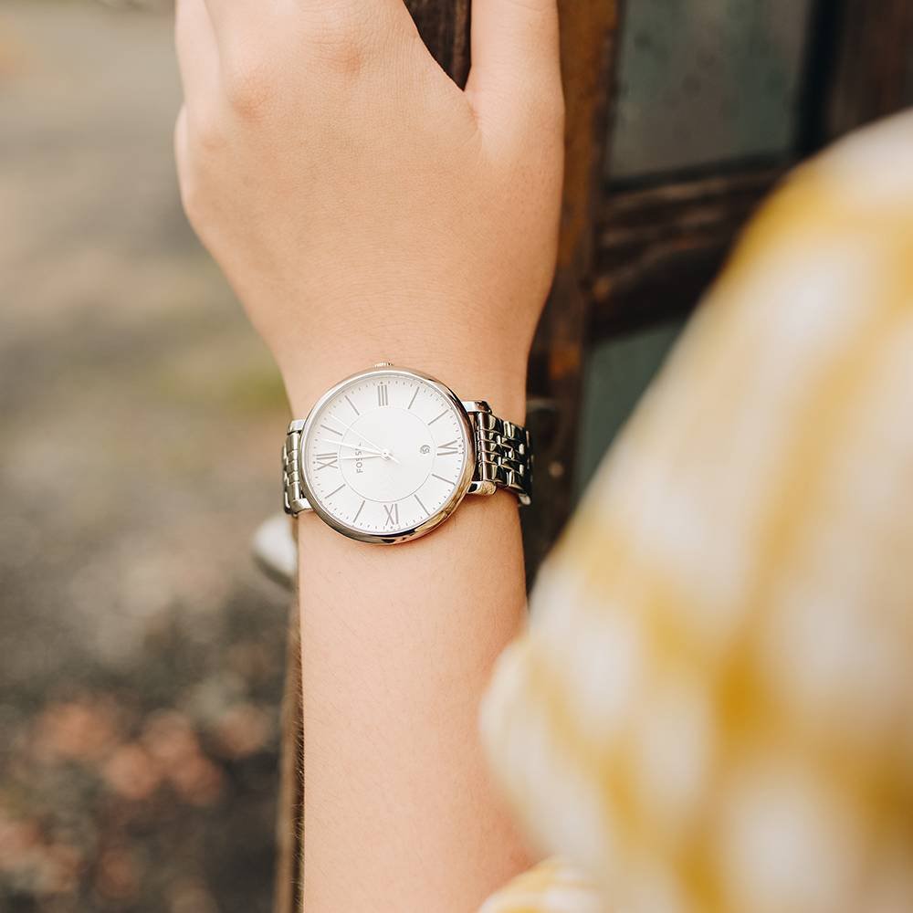 order Fossil Women's Jacqueline Quartz Stainless Steel Silver Watch (Model: ES3793)